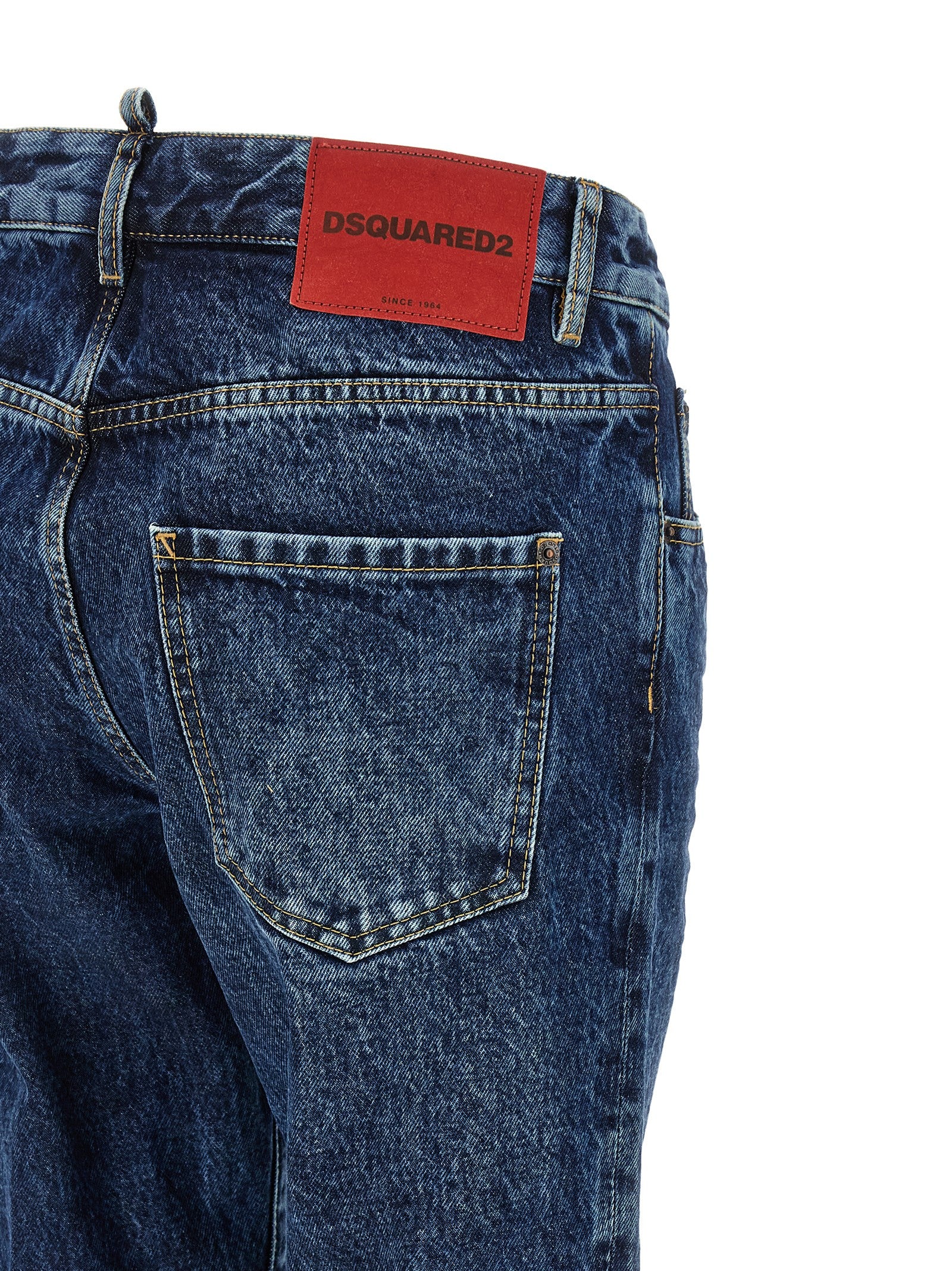Dsquared2 Blue Cotton Straight-Leg Jeans