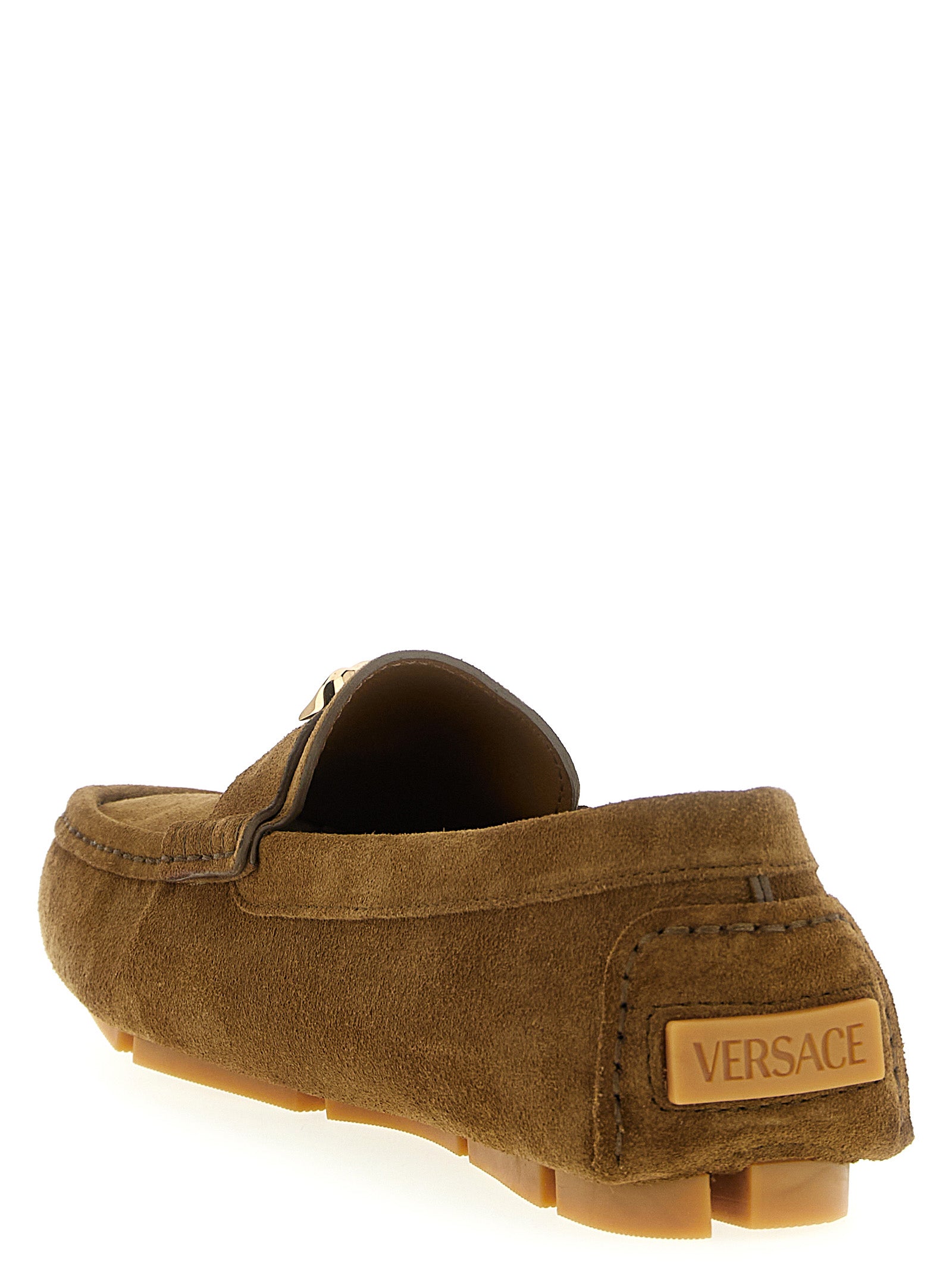 Versace Brown Suede Loafers