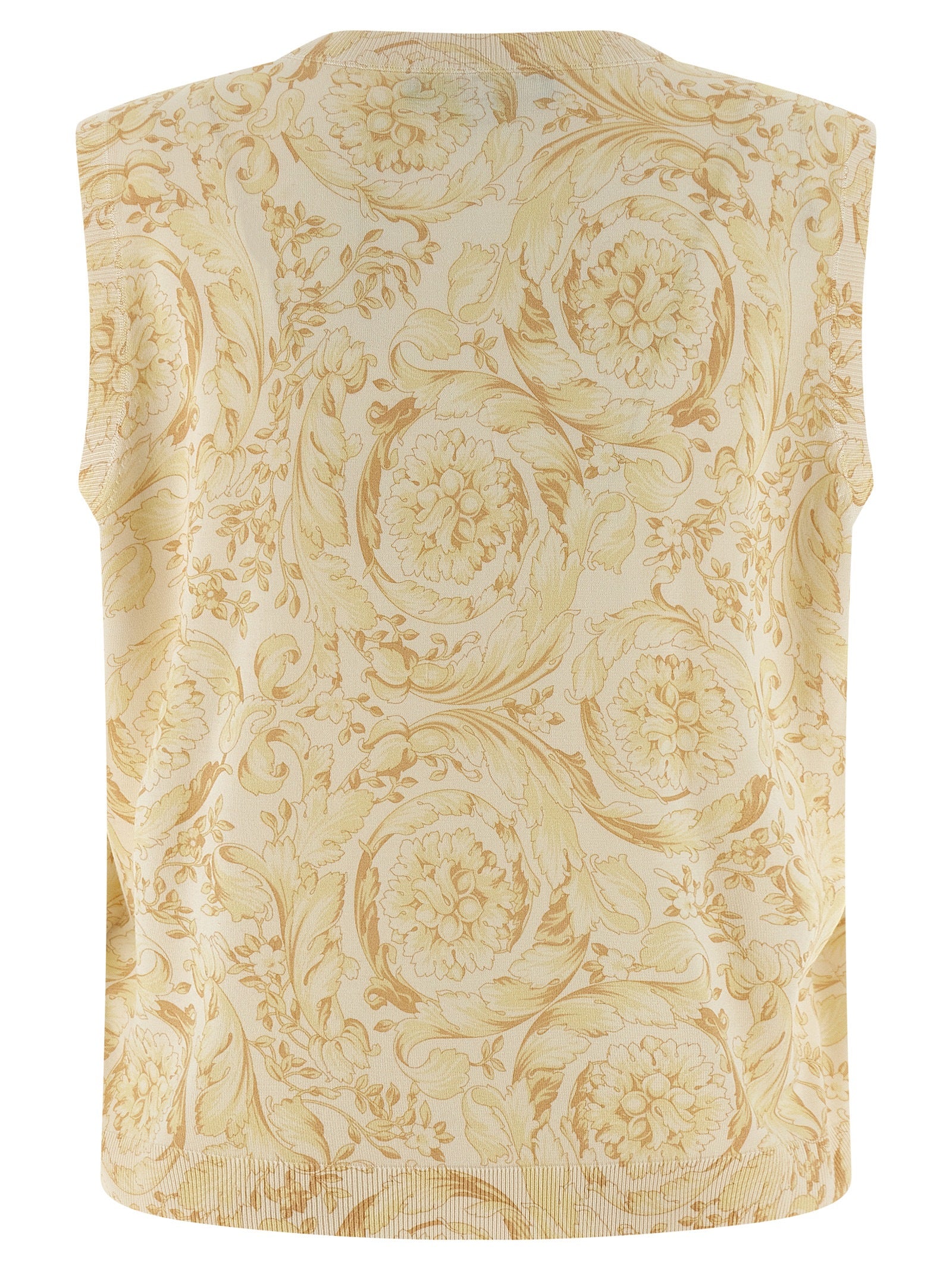 Versace Multicolor Silk Sleeveless Jacket