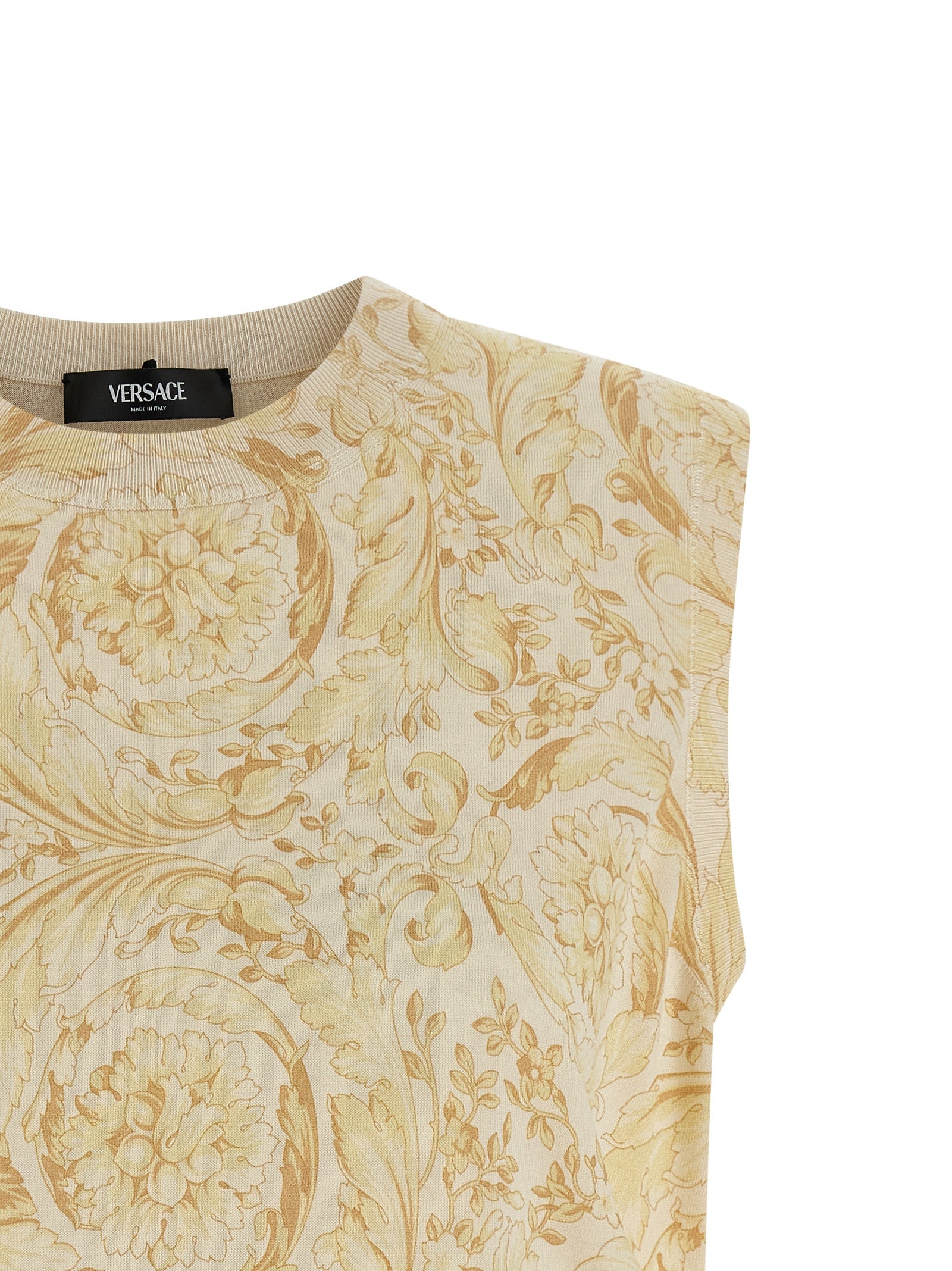 Versace Multicolor Silk Sleeveless Jacket