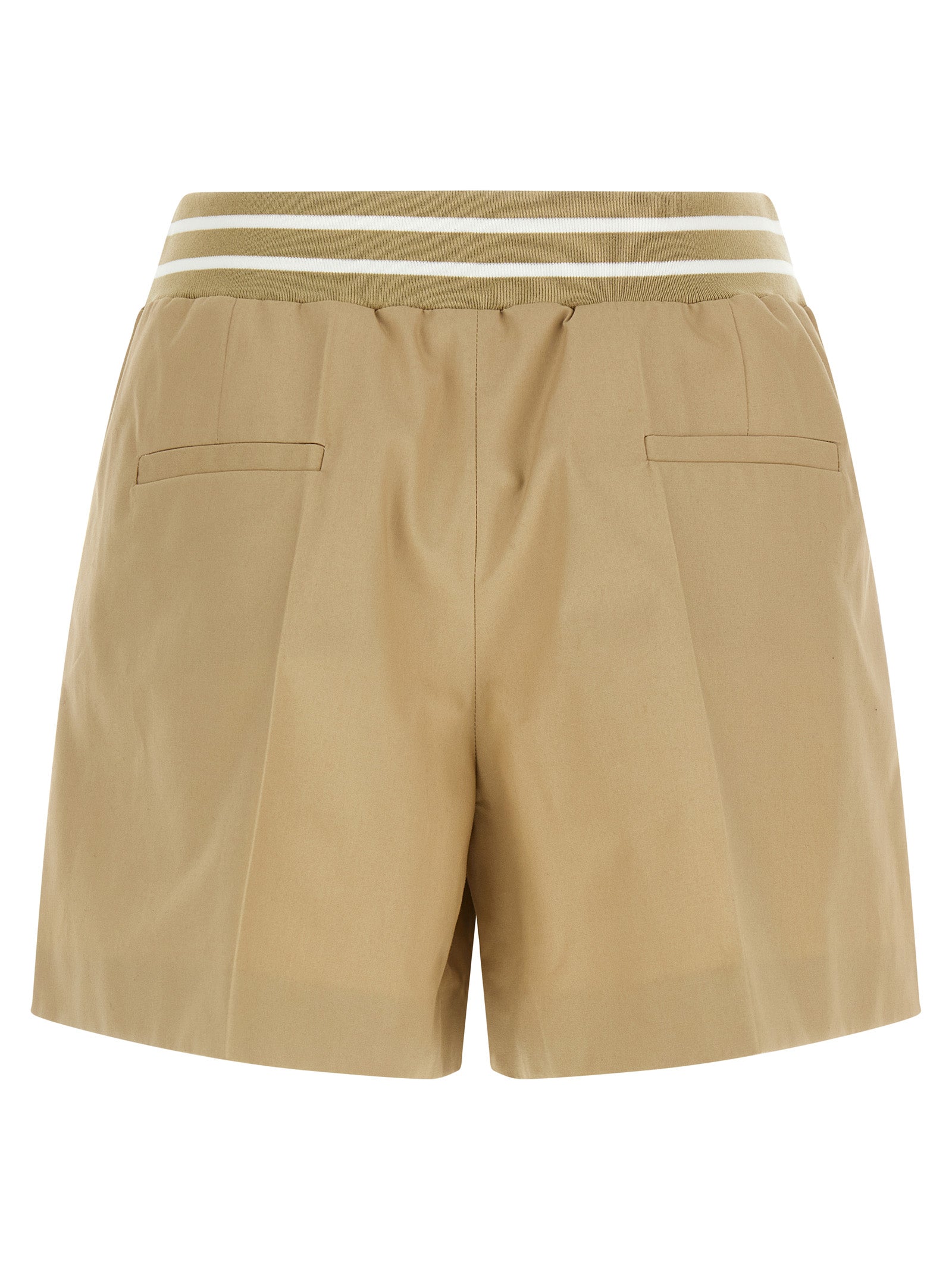 Beige Cotton Bermuda Shorts