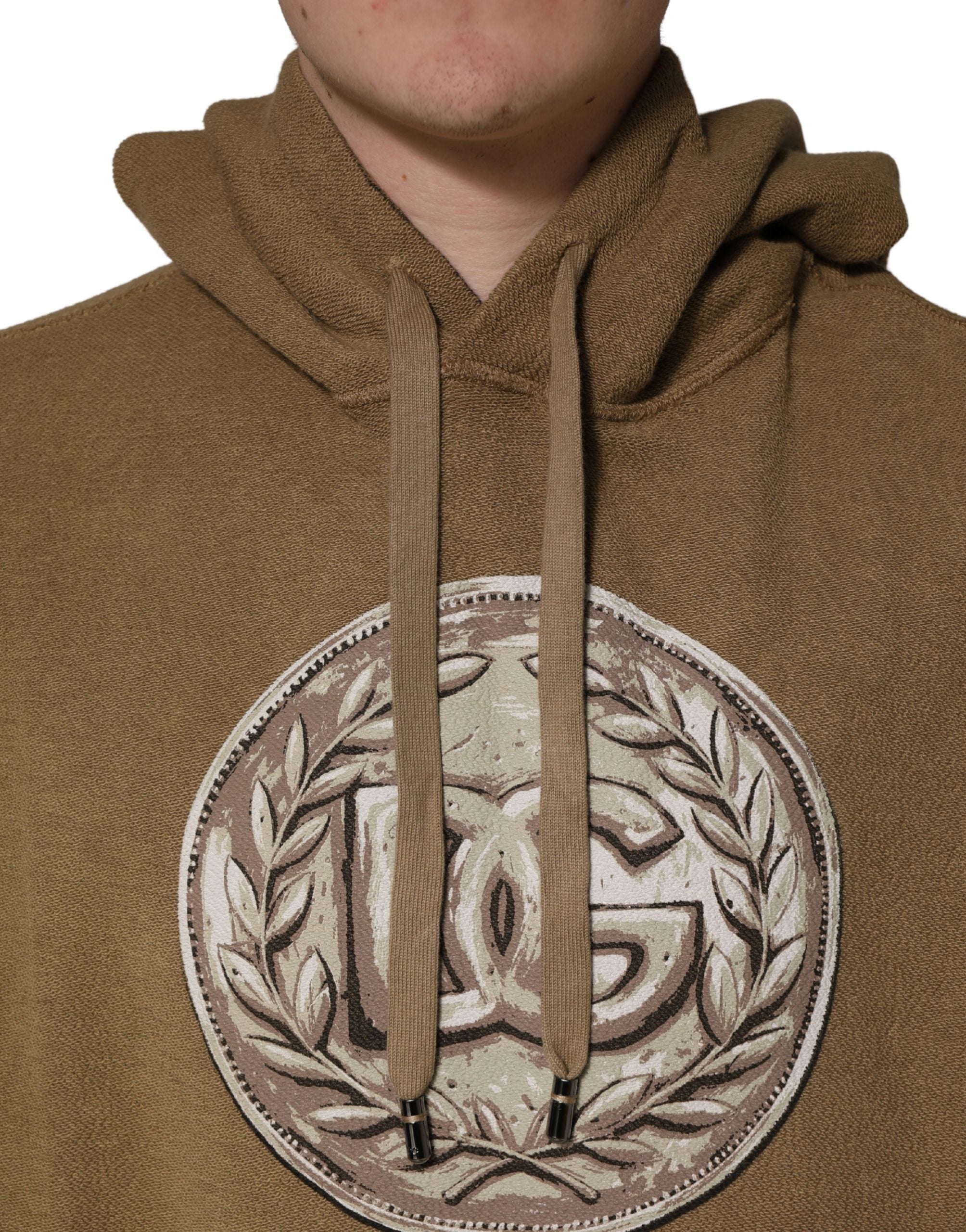 Dolce & Gabbana Brown Cotton Coin Logo Hoodie