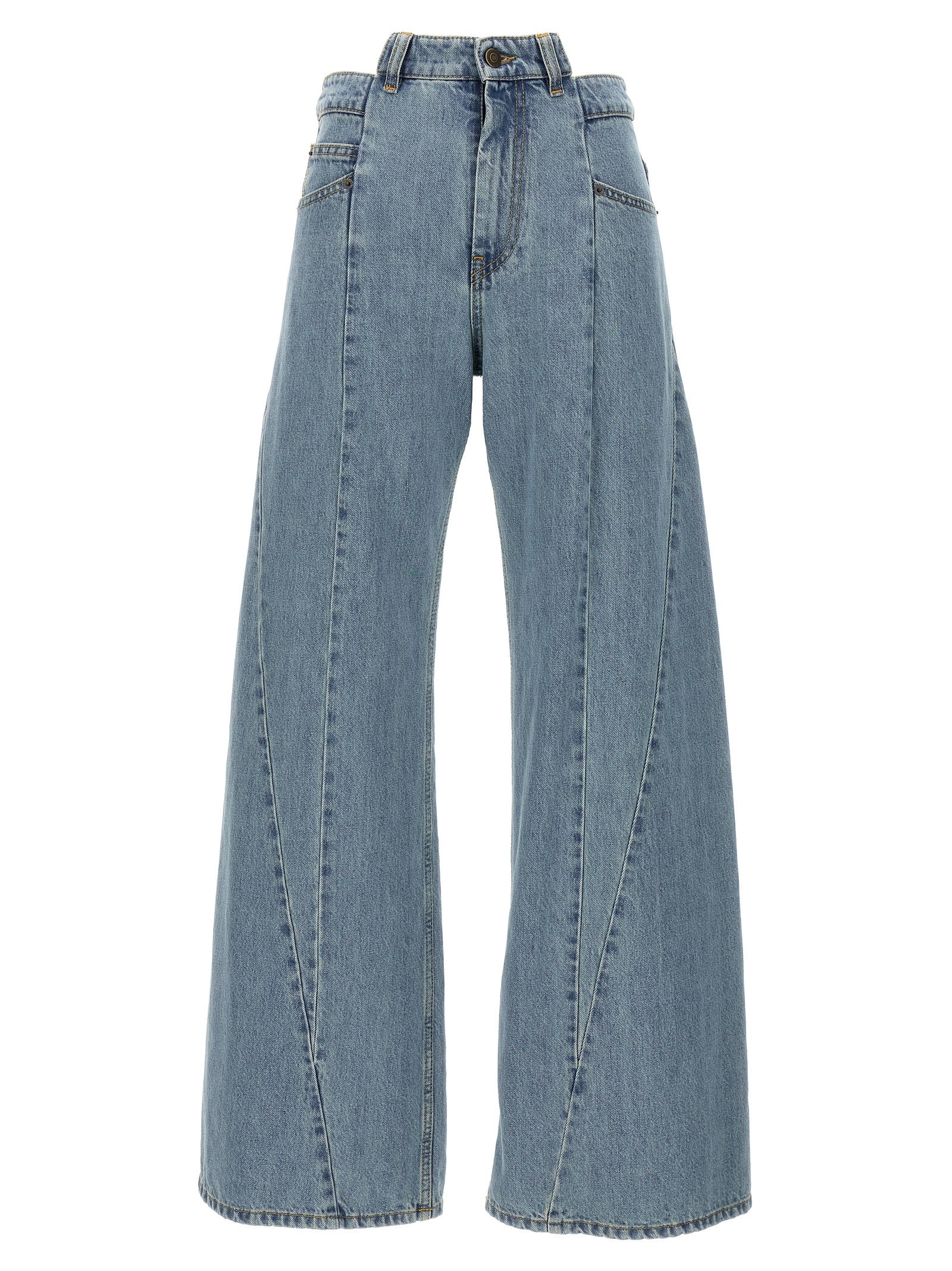 Maison Margiela Light Blue Cotton Wide-Leg Jeans