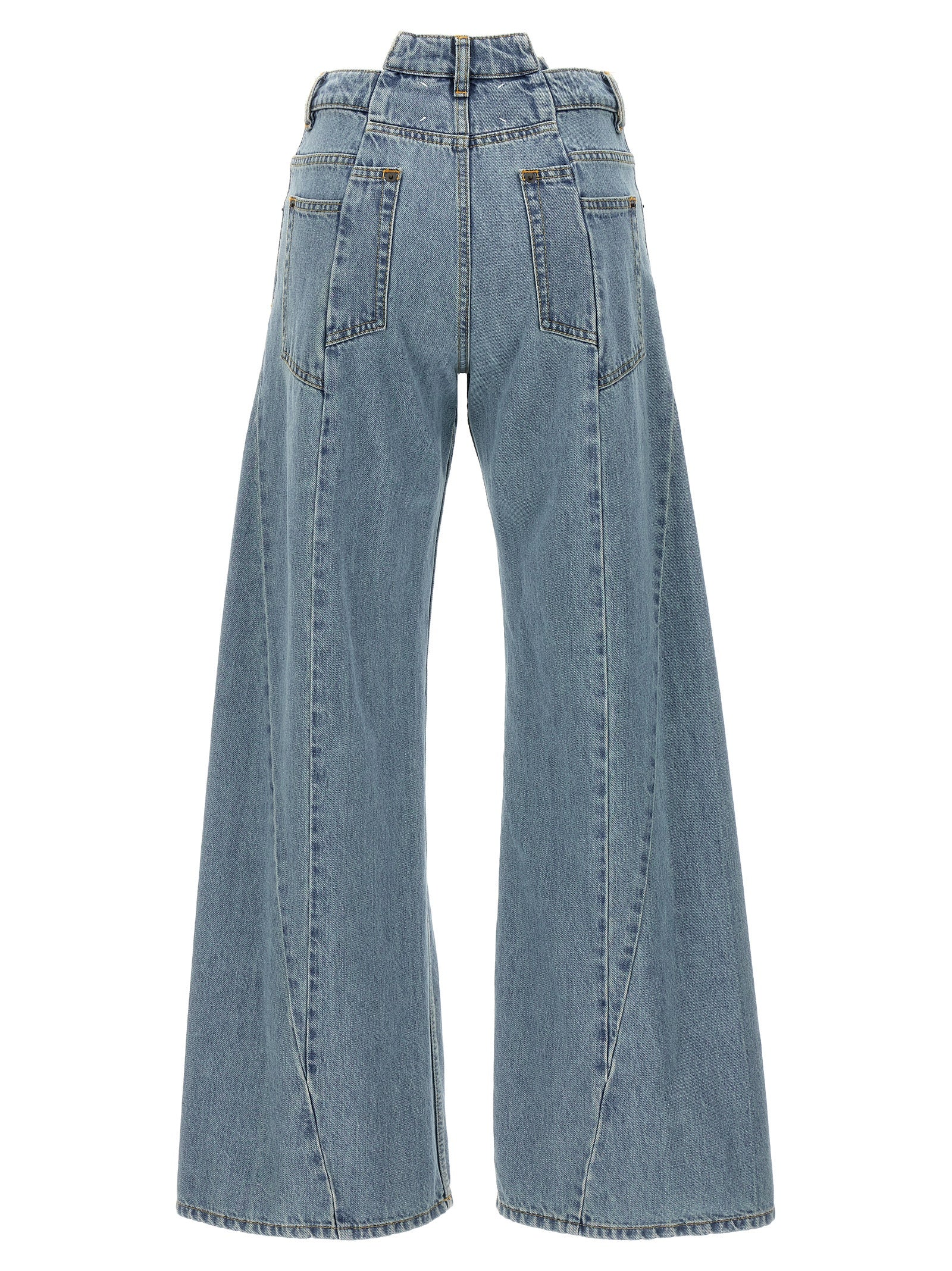 Maison Margiela Light Blue Cotton Wide-Leg Jeans