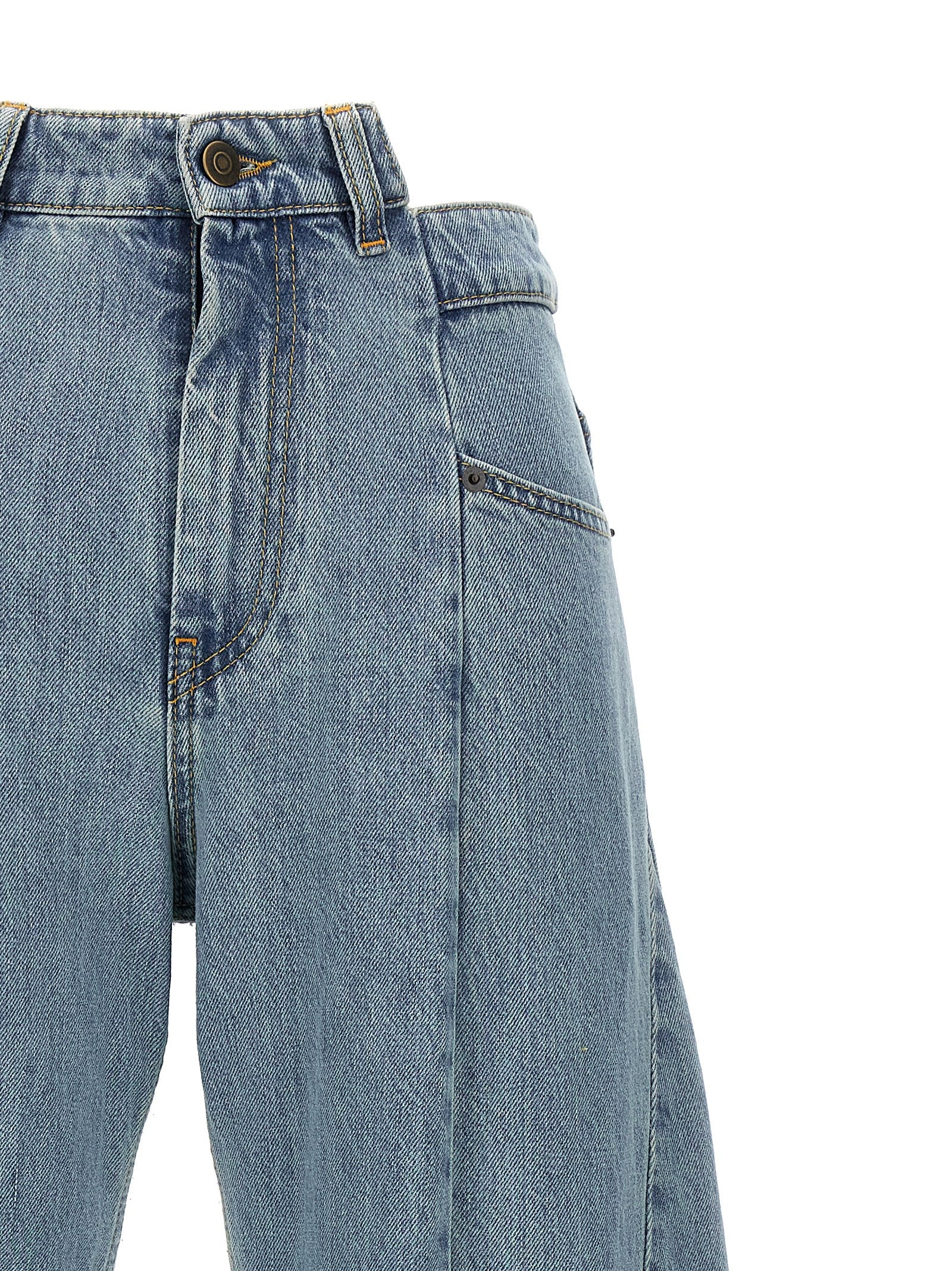 Maison Margiela Light Blue Cotton Wide-Leg Jeans