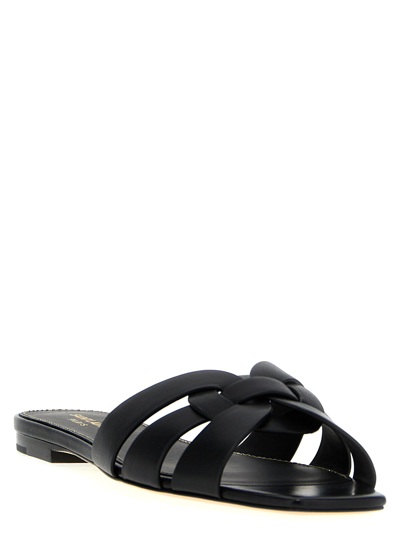 Black Calfskin Slides