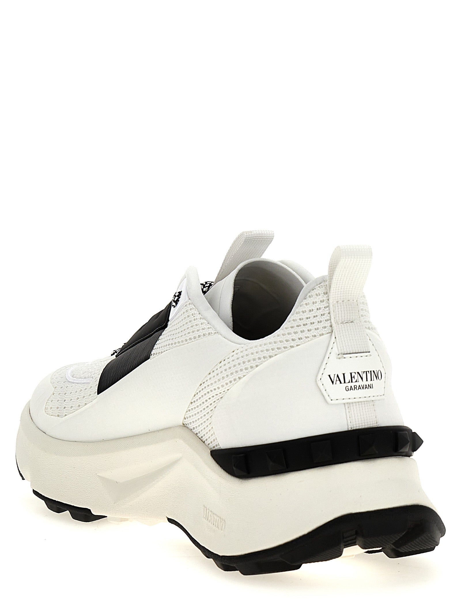 Valentino Garavani White and Black Calfskin Sneakers