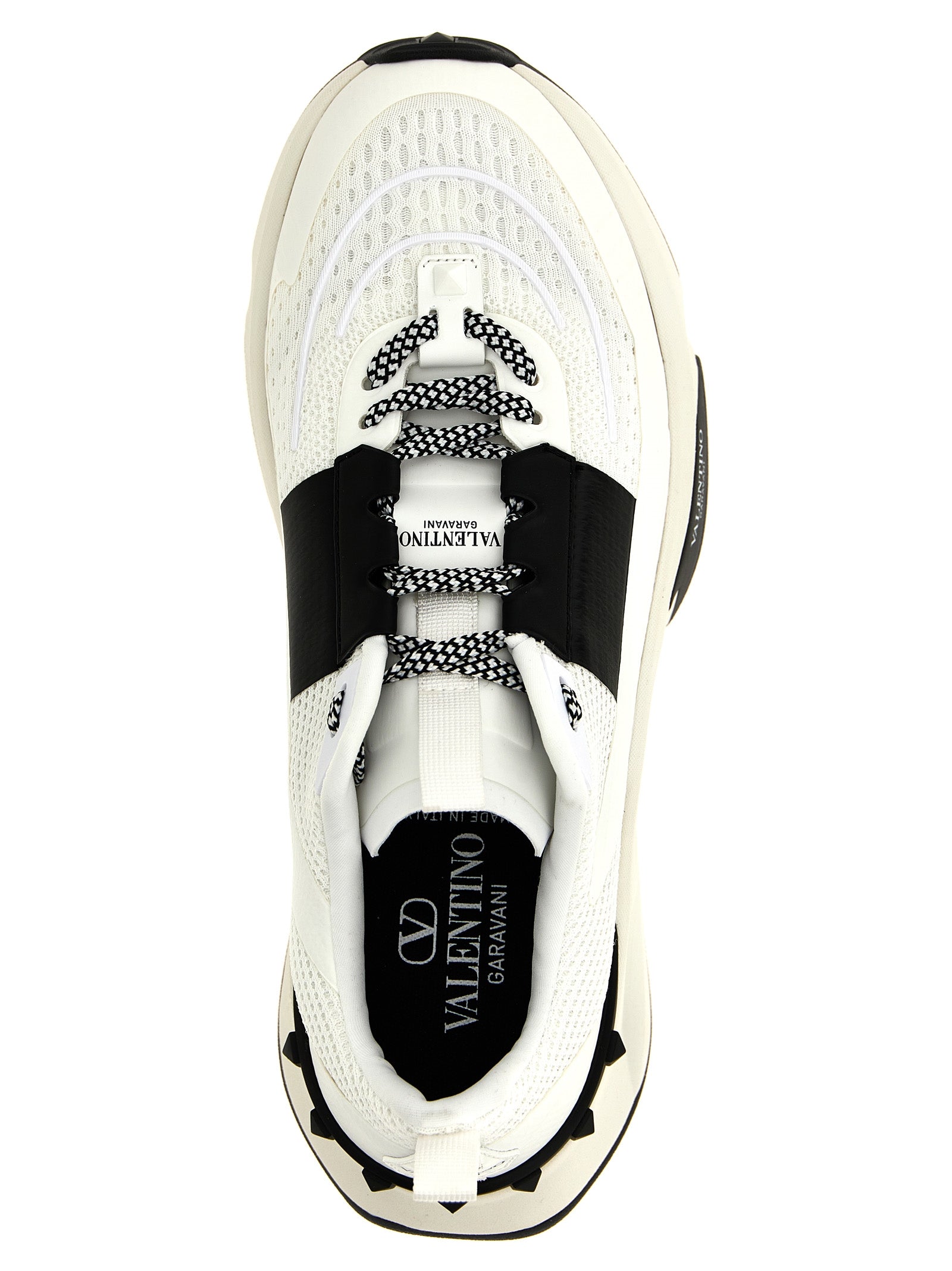 Valentino Garavani White and Black Calfskin Sneakers