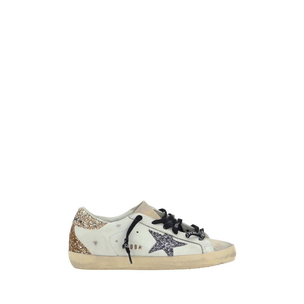 Golden Goose White Leather Super Star Sneakers