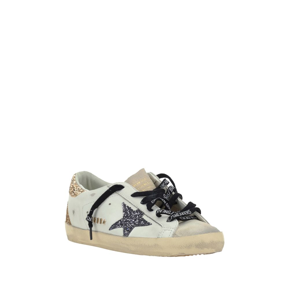 Golden Goose White Leather Super Star Sneakers