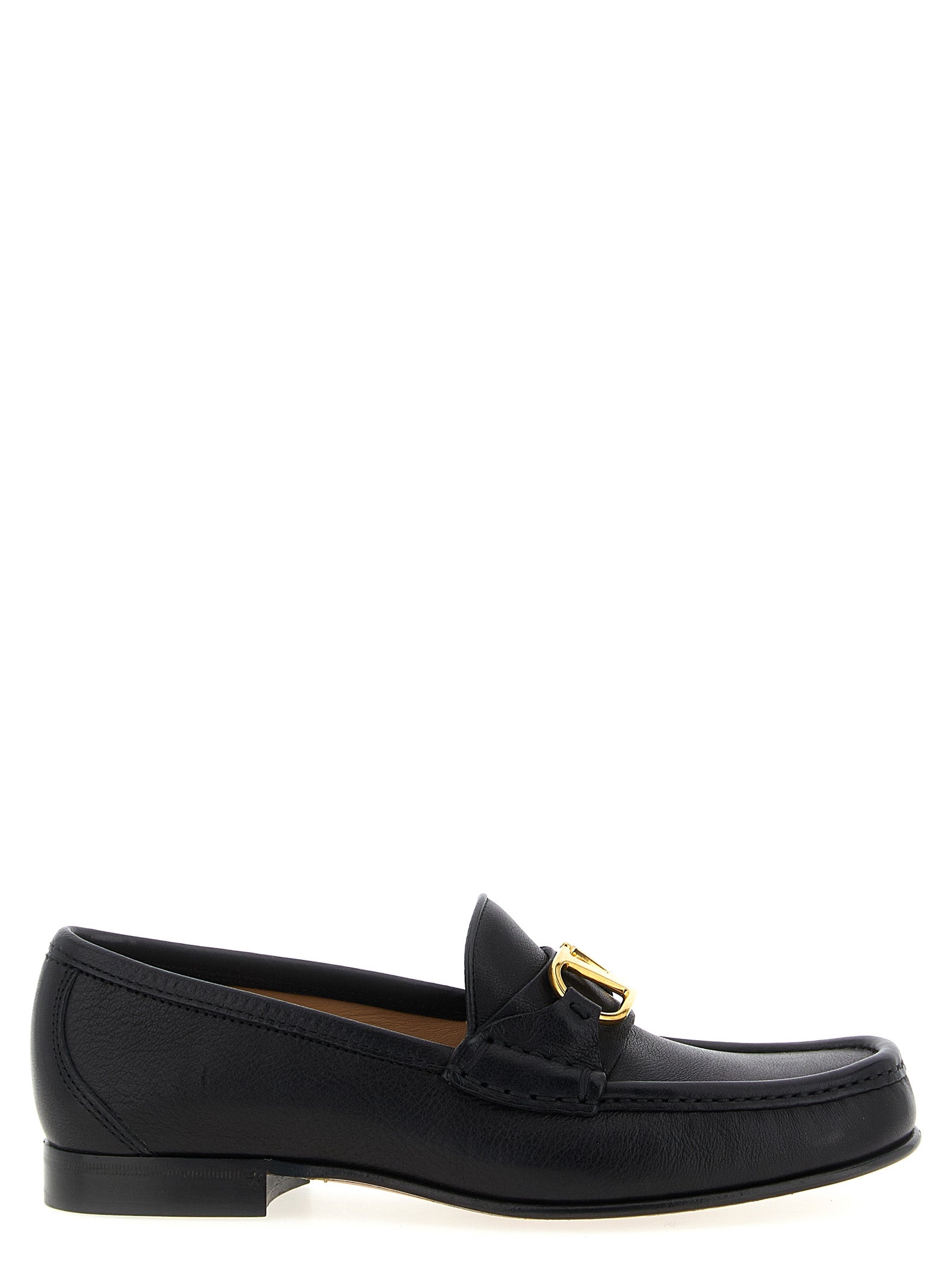 Valentino Garavani Black Buffalo Leather Loafers