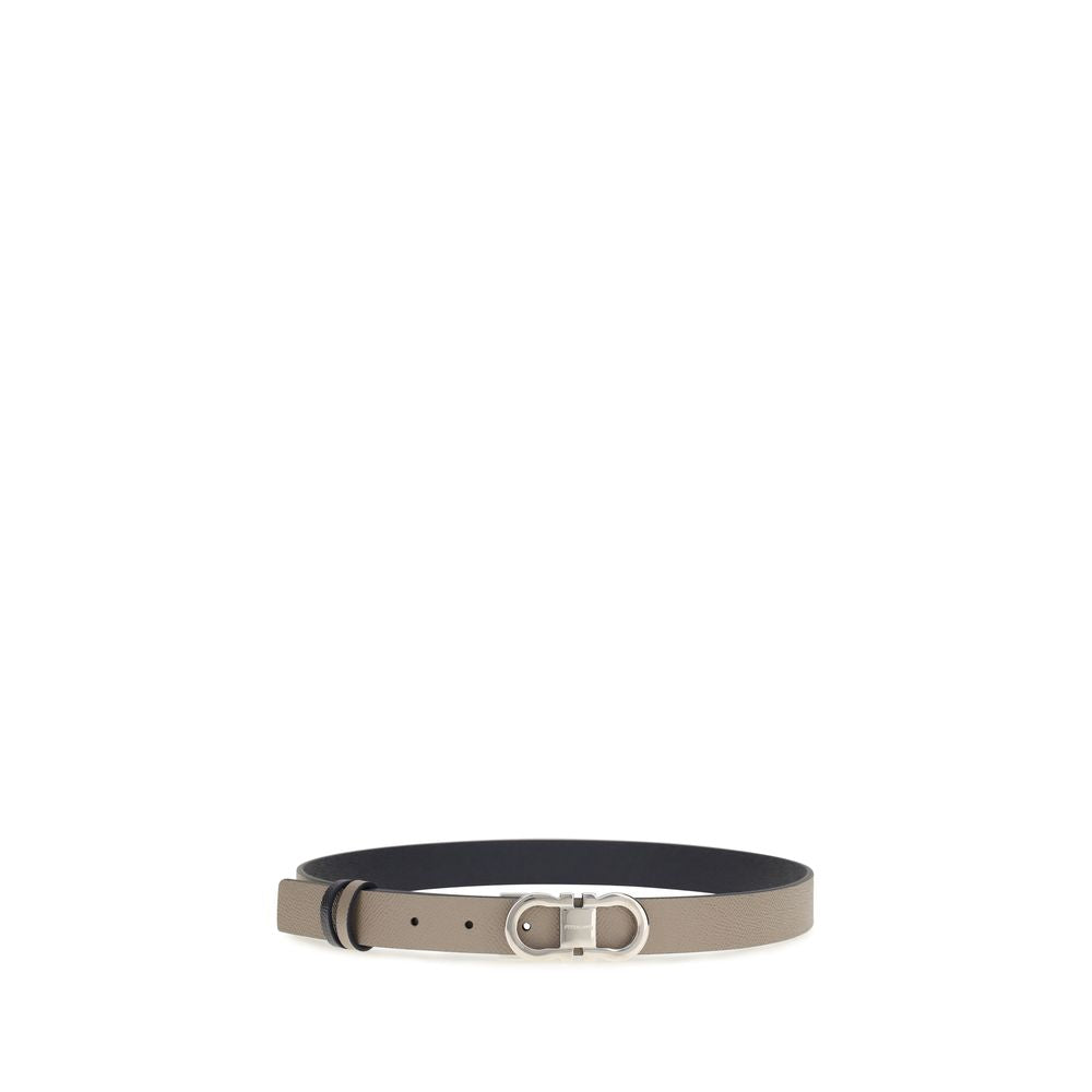 Ferragamo Grey Calf Leather Bos Taurus Regular Belt