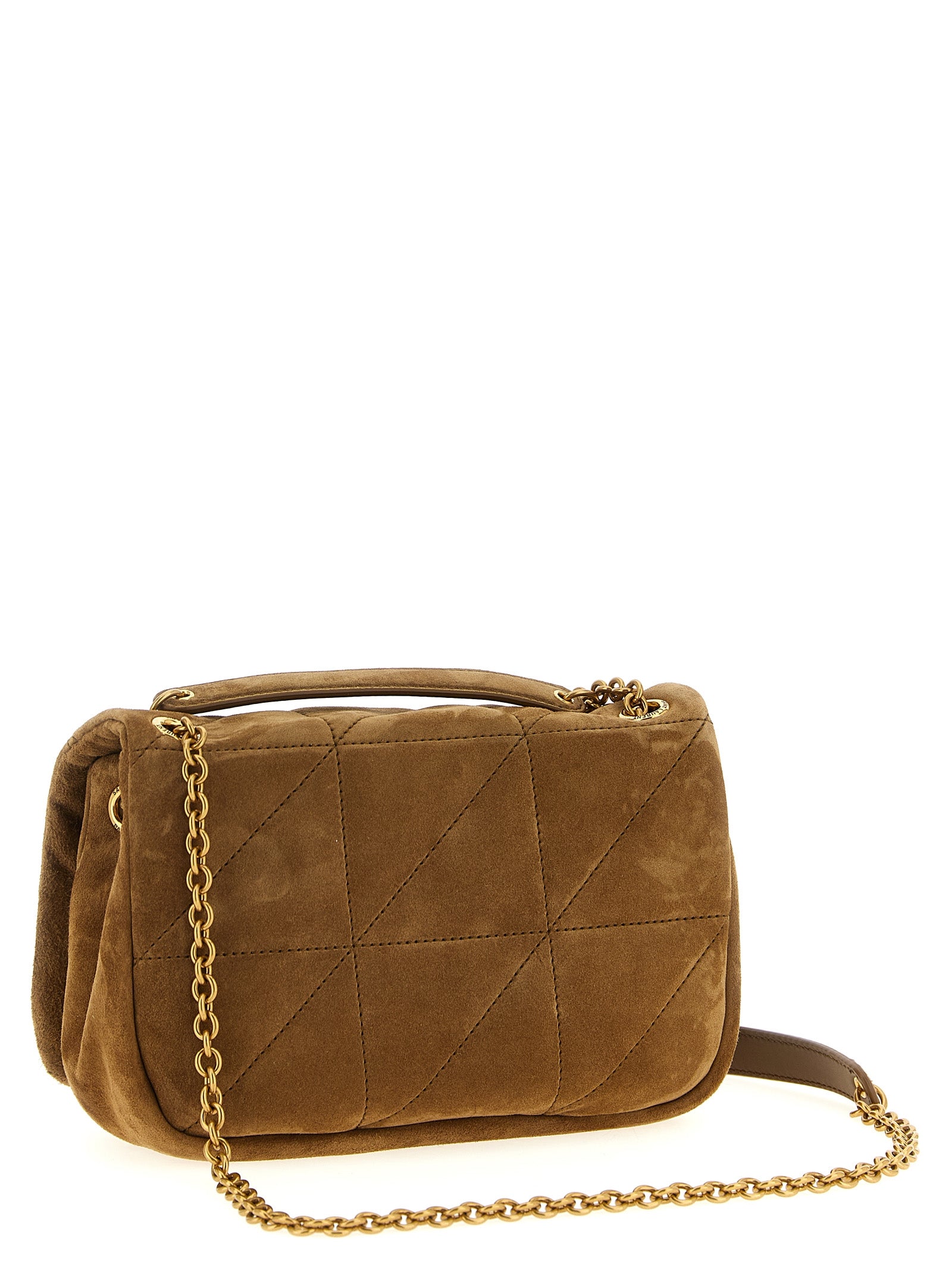 Saint Laurent Beige Suede Mini Shoulder Bag