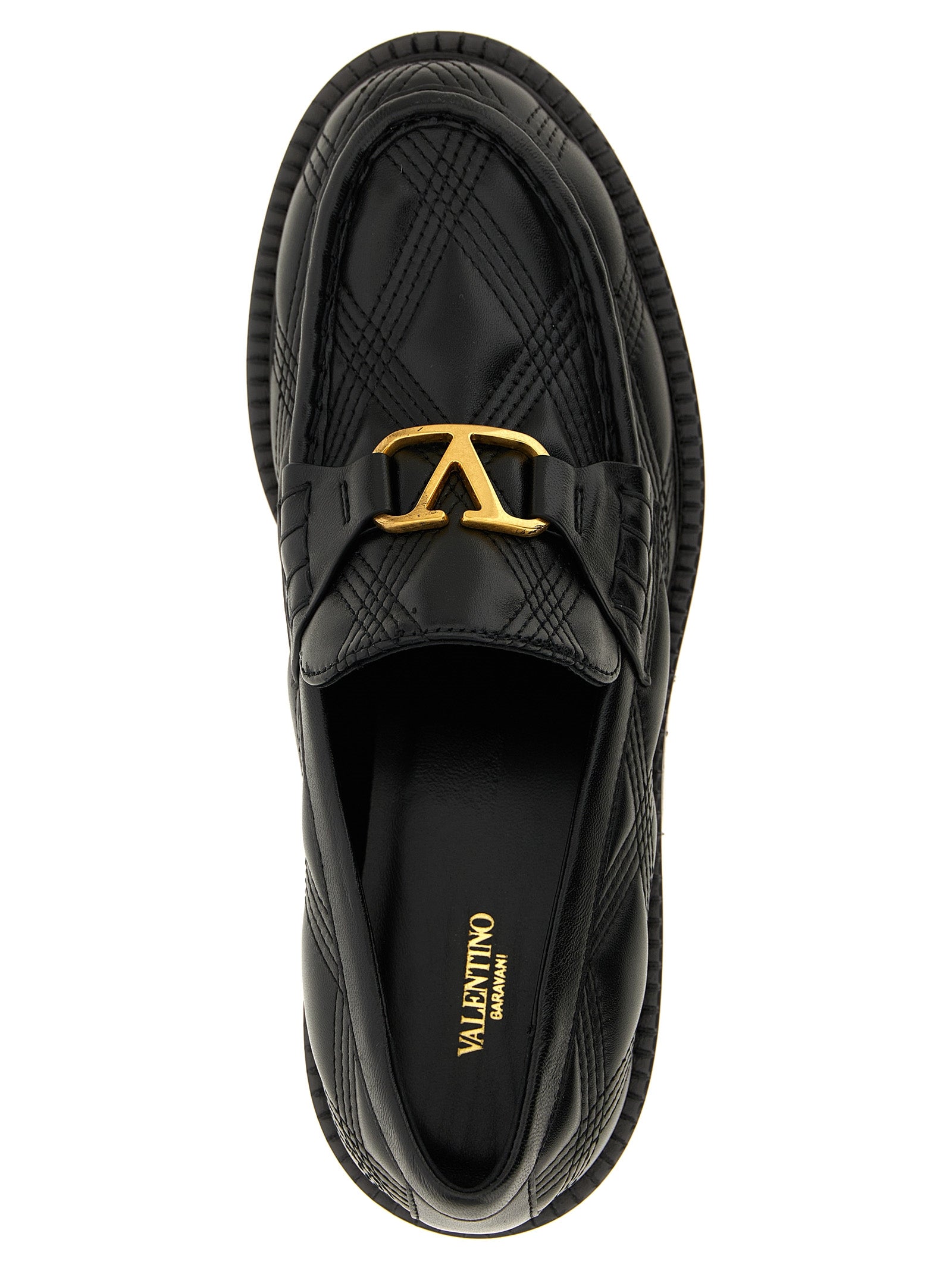 Valentino Garavani Black Quilted Leather Loafers
