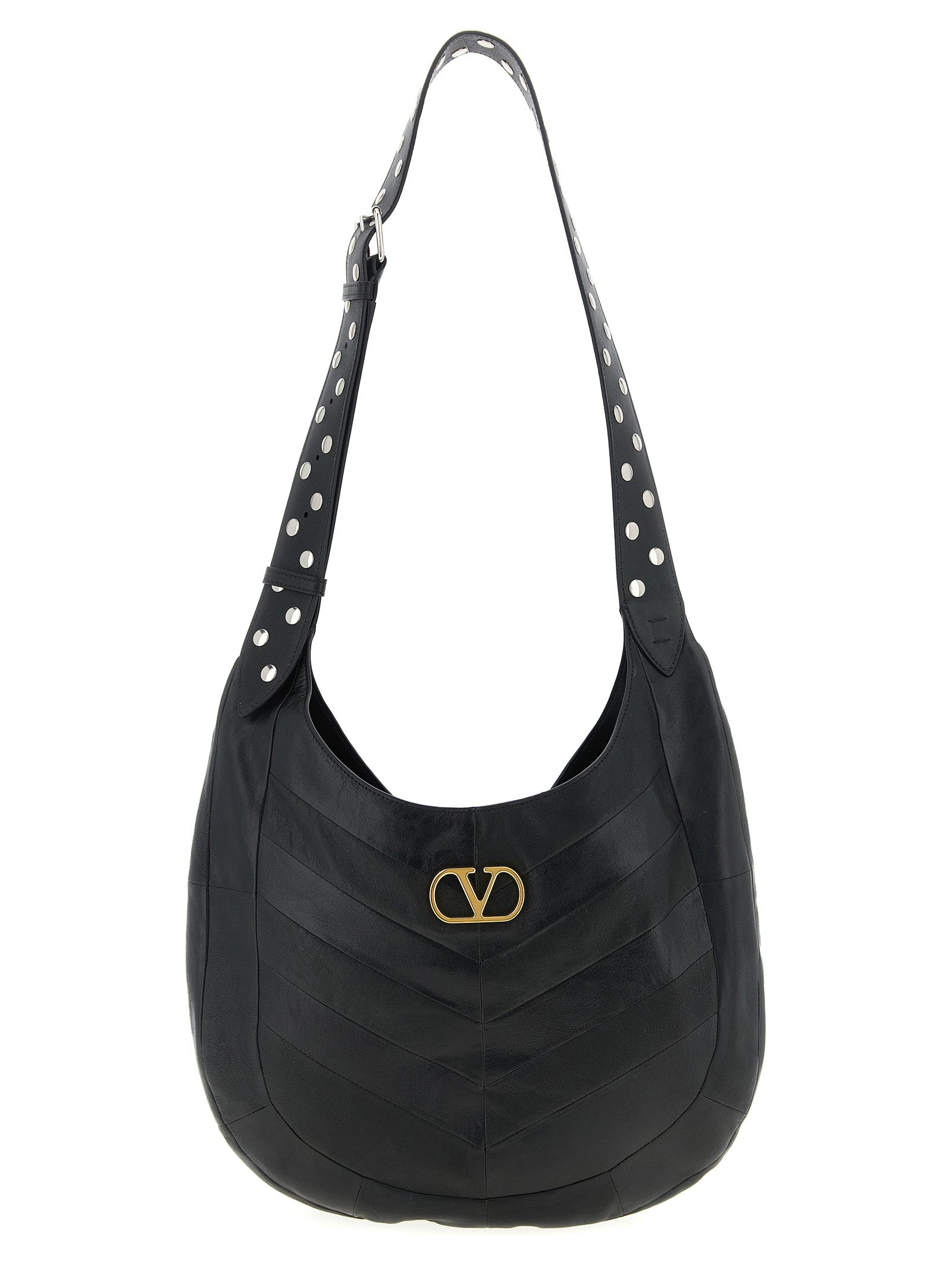 Valentino Garavani Black Nappa Leather Shoulder Bag