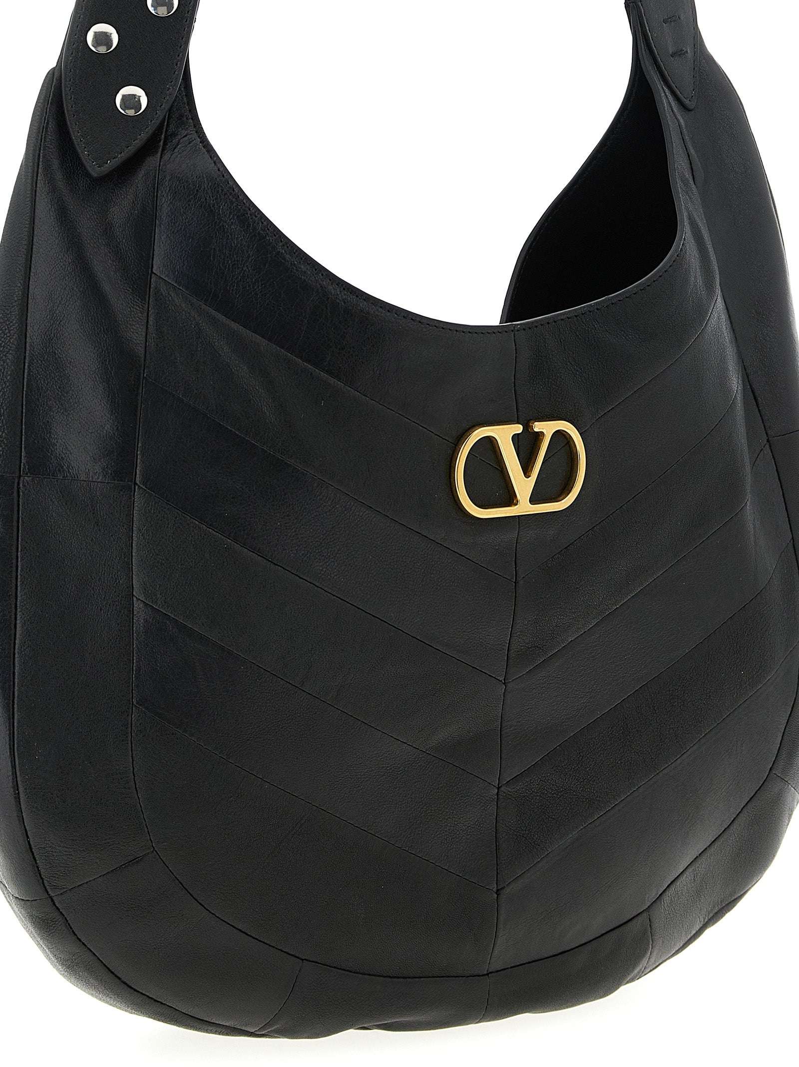 Valentino Garavani Black Nappa Leather Shoulder Bag