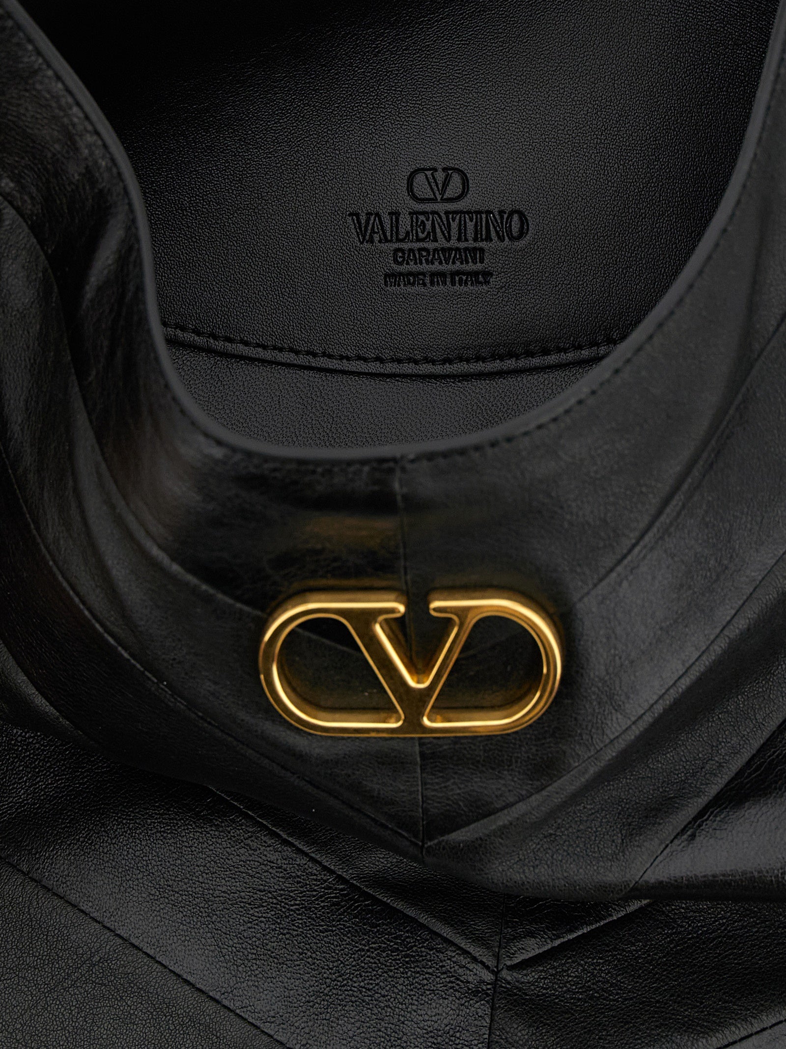 Valentino Garavani Black Nappa Leather Shoulder Bag