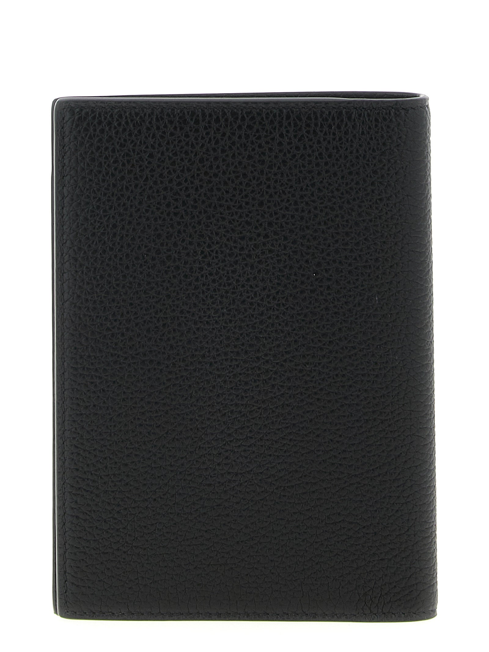 Tom Ford Black Hammered Leather Passport Holder