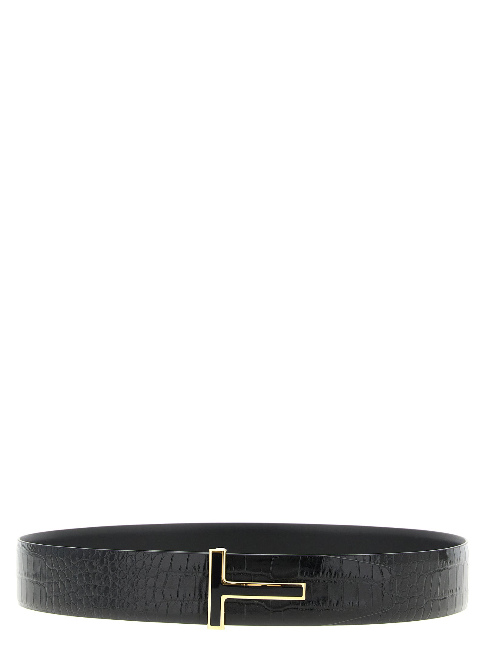 Tom Ford Black Reversible Calfskin Belt
