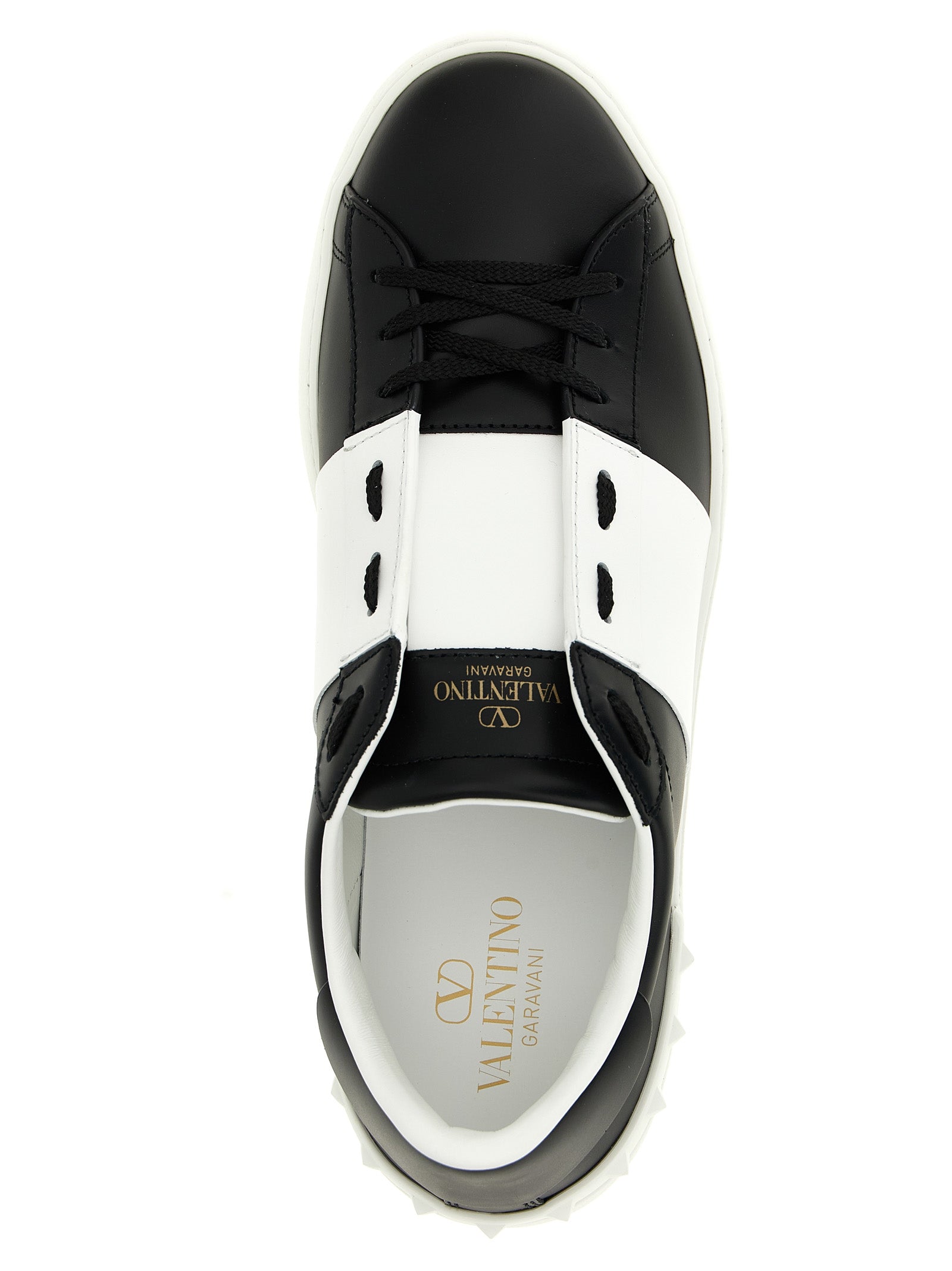 Valentino Garavani White and Black Calfskin Sneakers