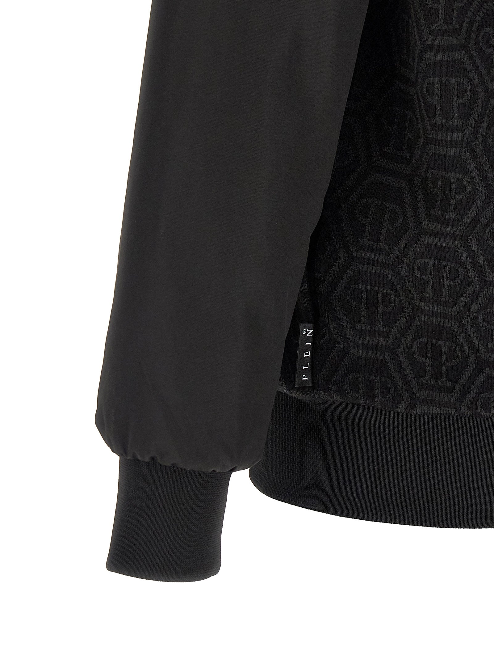 Philipp Plein Black Stretch Cotton Zip Sweatshirt
