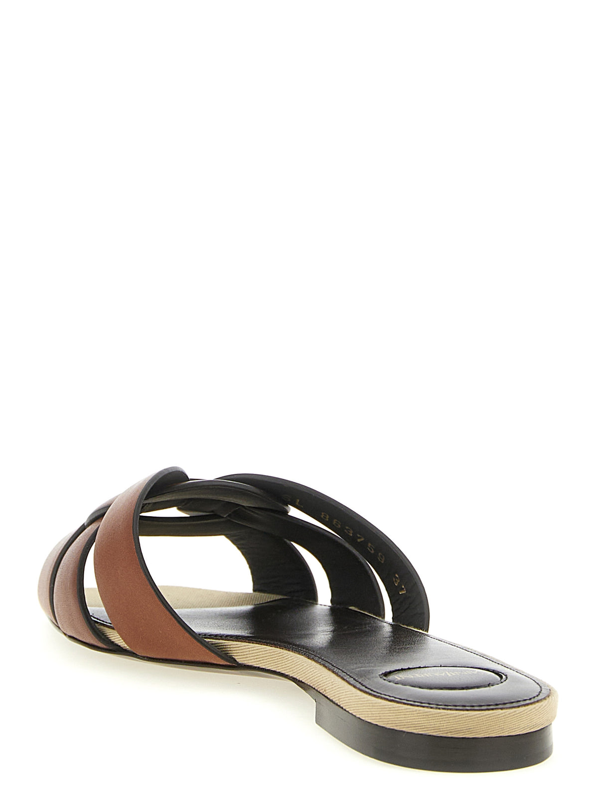 Saint Laurent Brown Calfskin Slides