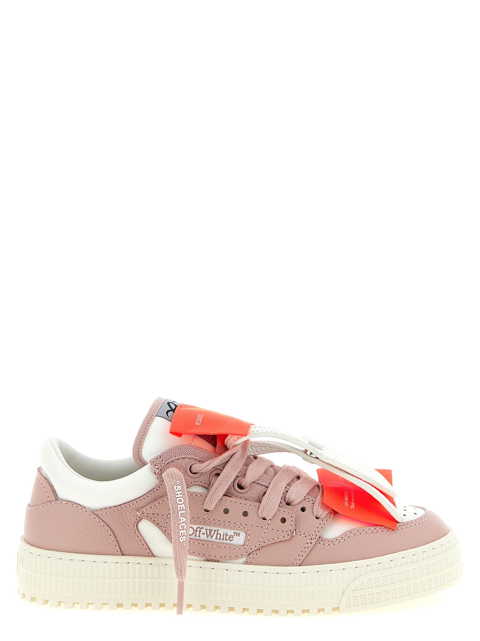Off-White Pink Leather Low Top Sneakers