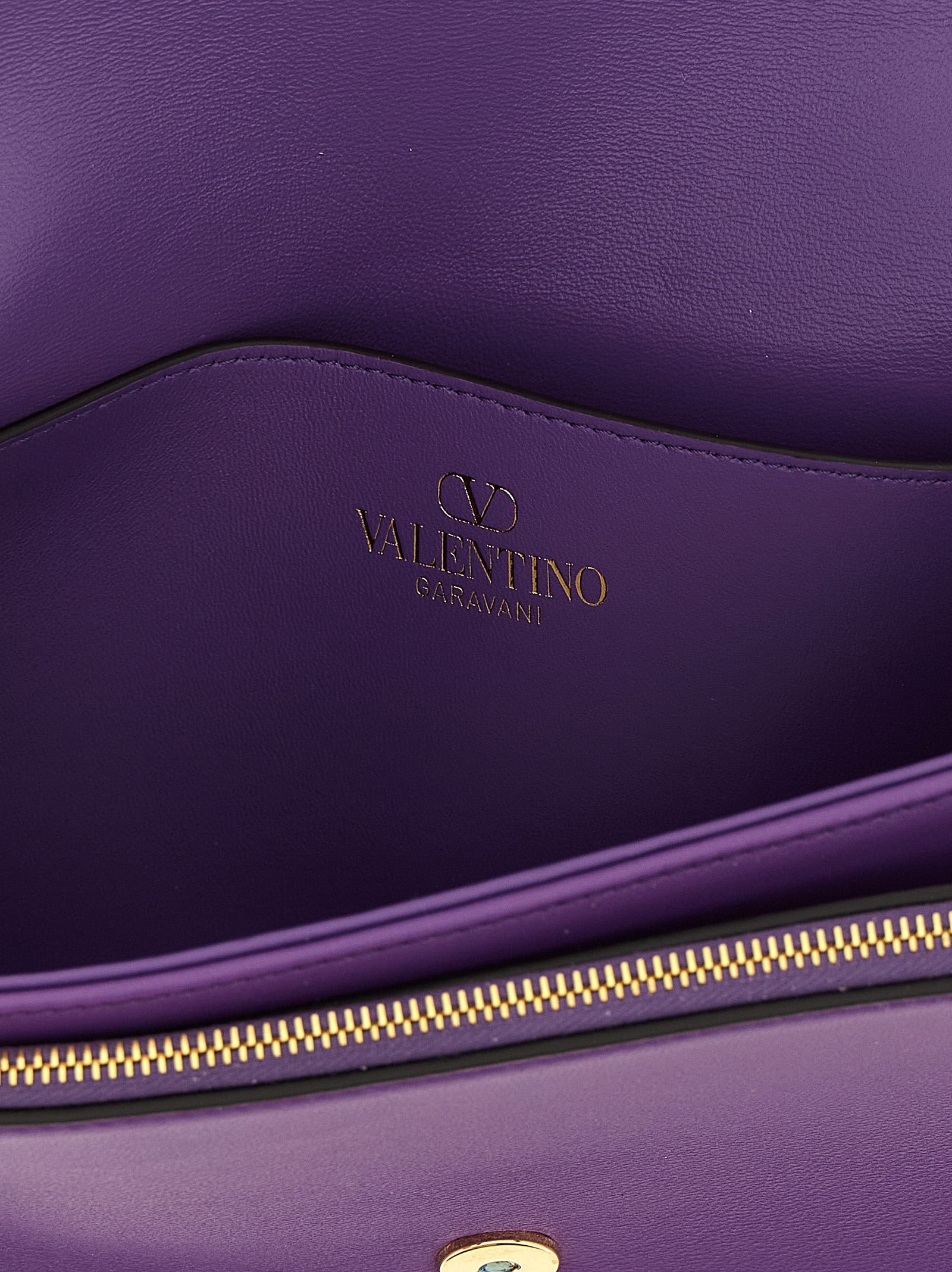 Purple Lamb Leather Shoulder Bag
