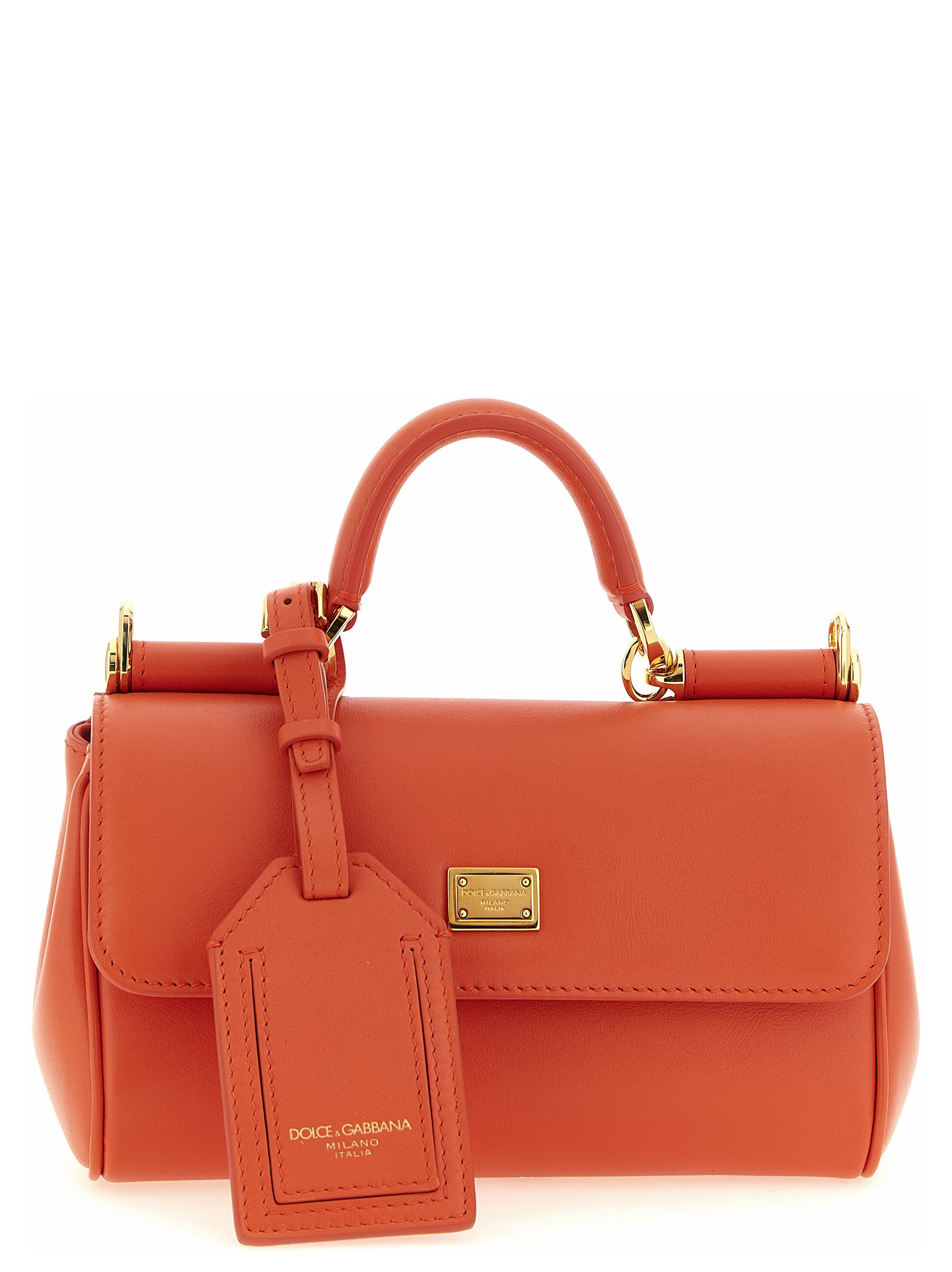 Dolce & Gabbana Orange Calf Leather My Sicily Mini Handbag