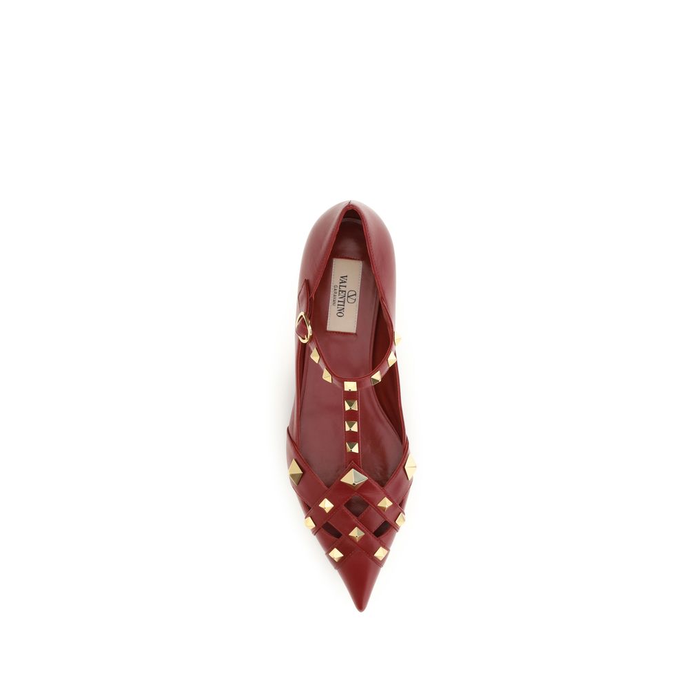 Valentino Garavani Red Goatskin Ballet Flats