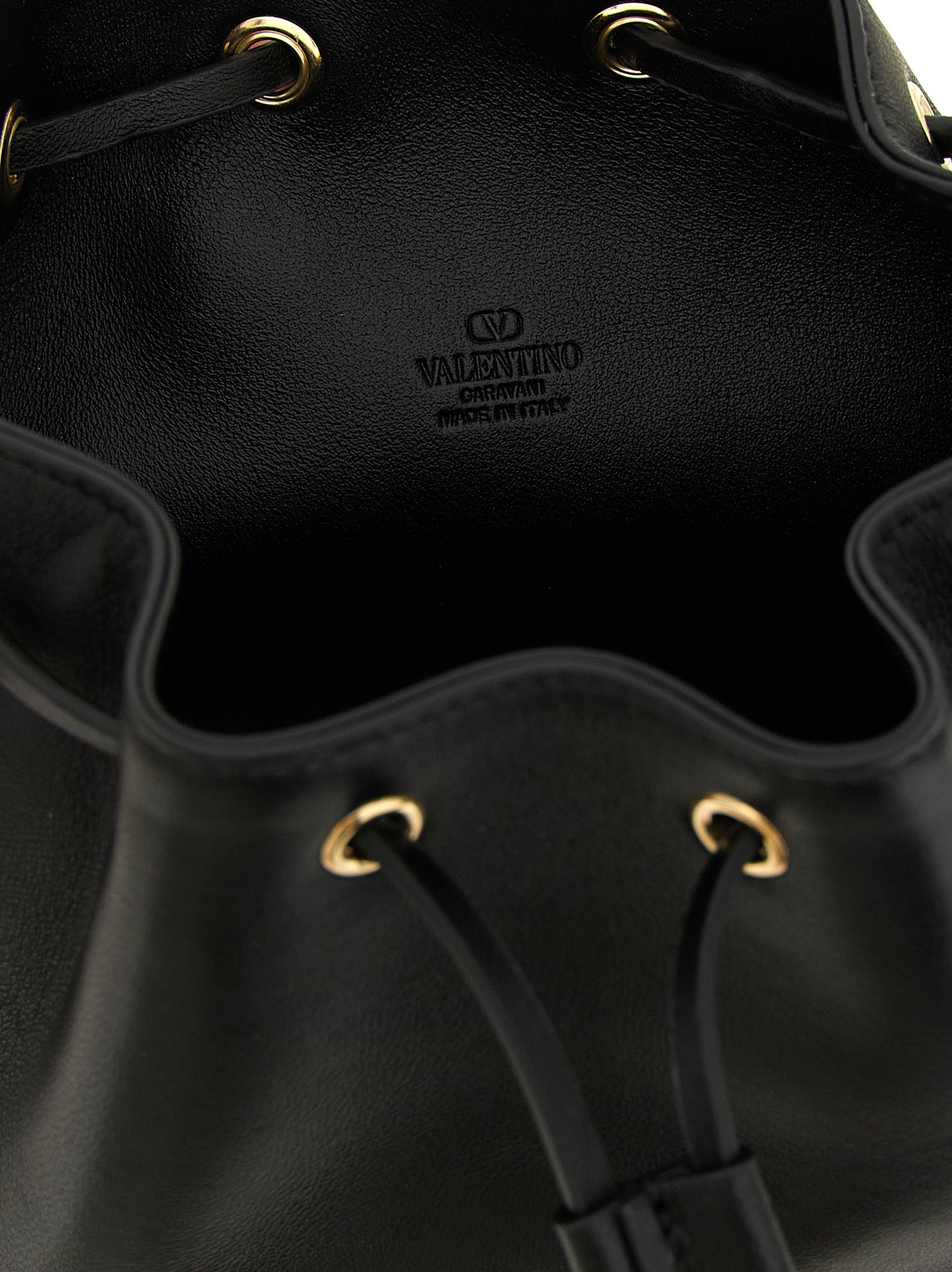 Valentino Garavani Black Lambskin Bucket Bag