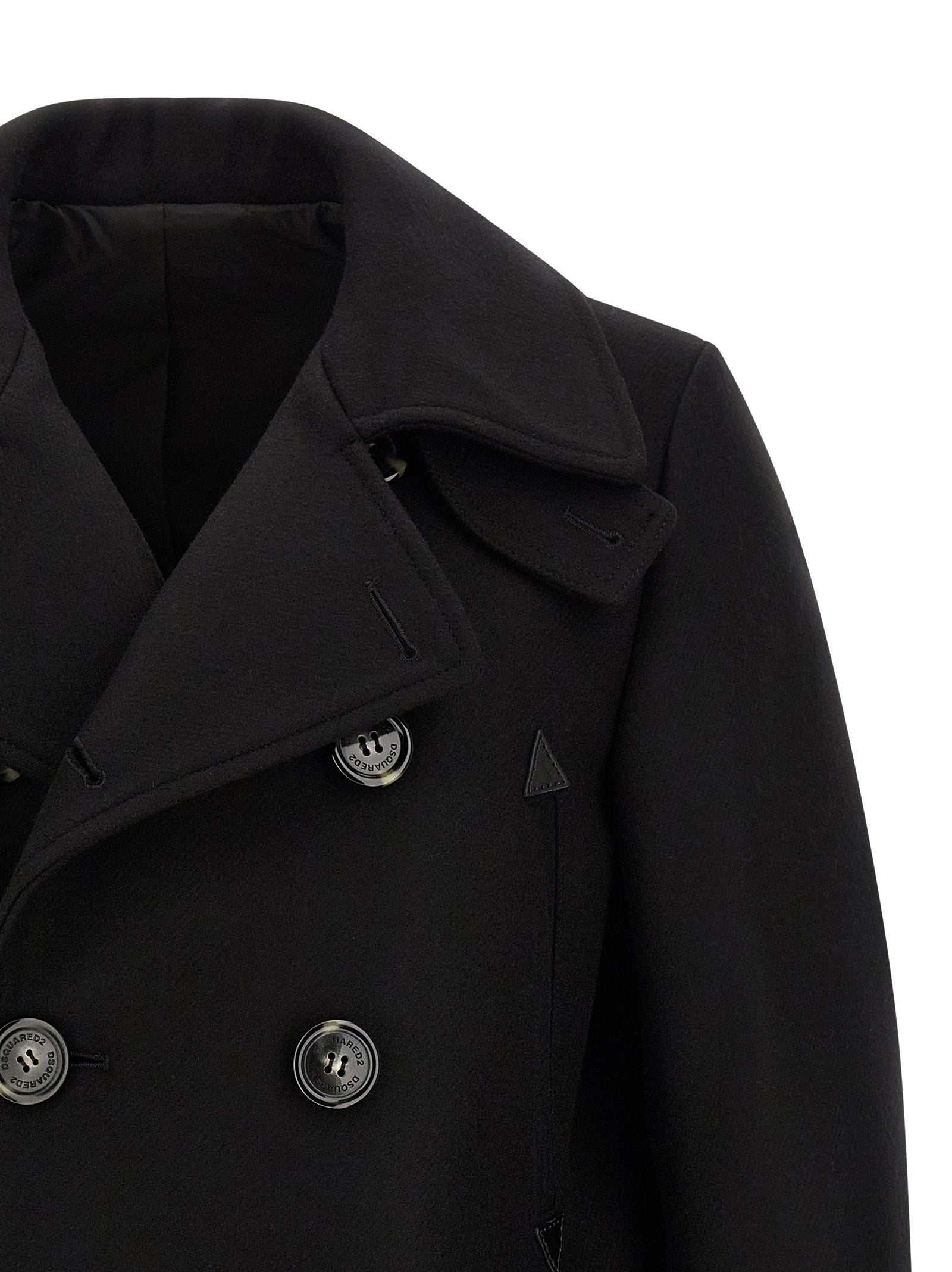 Dsquared2 Black Wool Coat