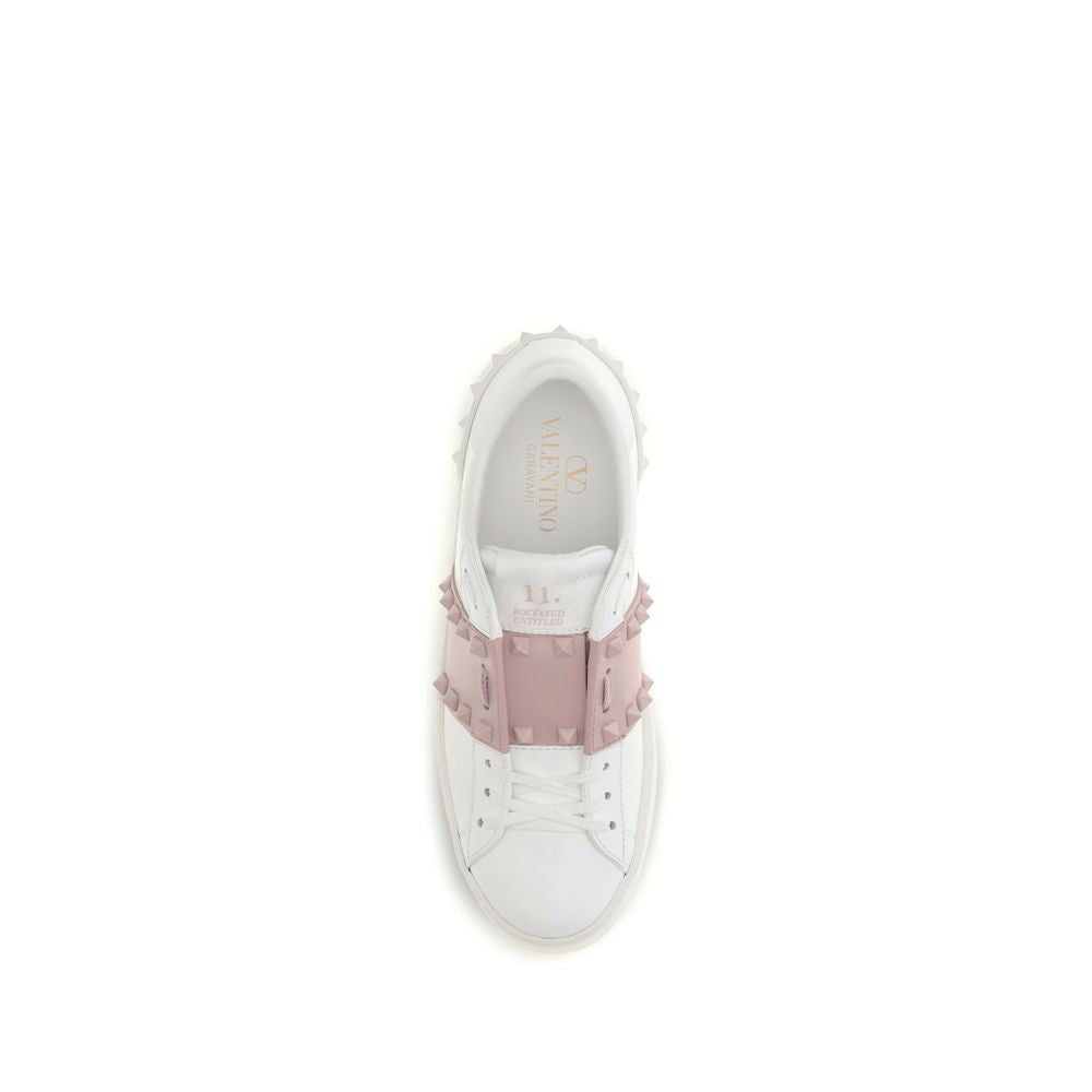 Valentino Garavani White Leather Studded Sneakers