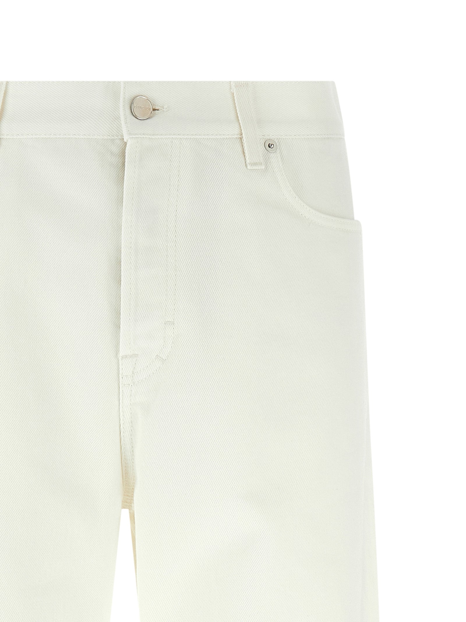 Gucci White Cotton Straight-Leg Jeans