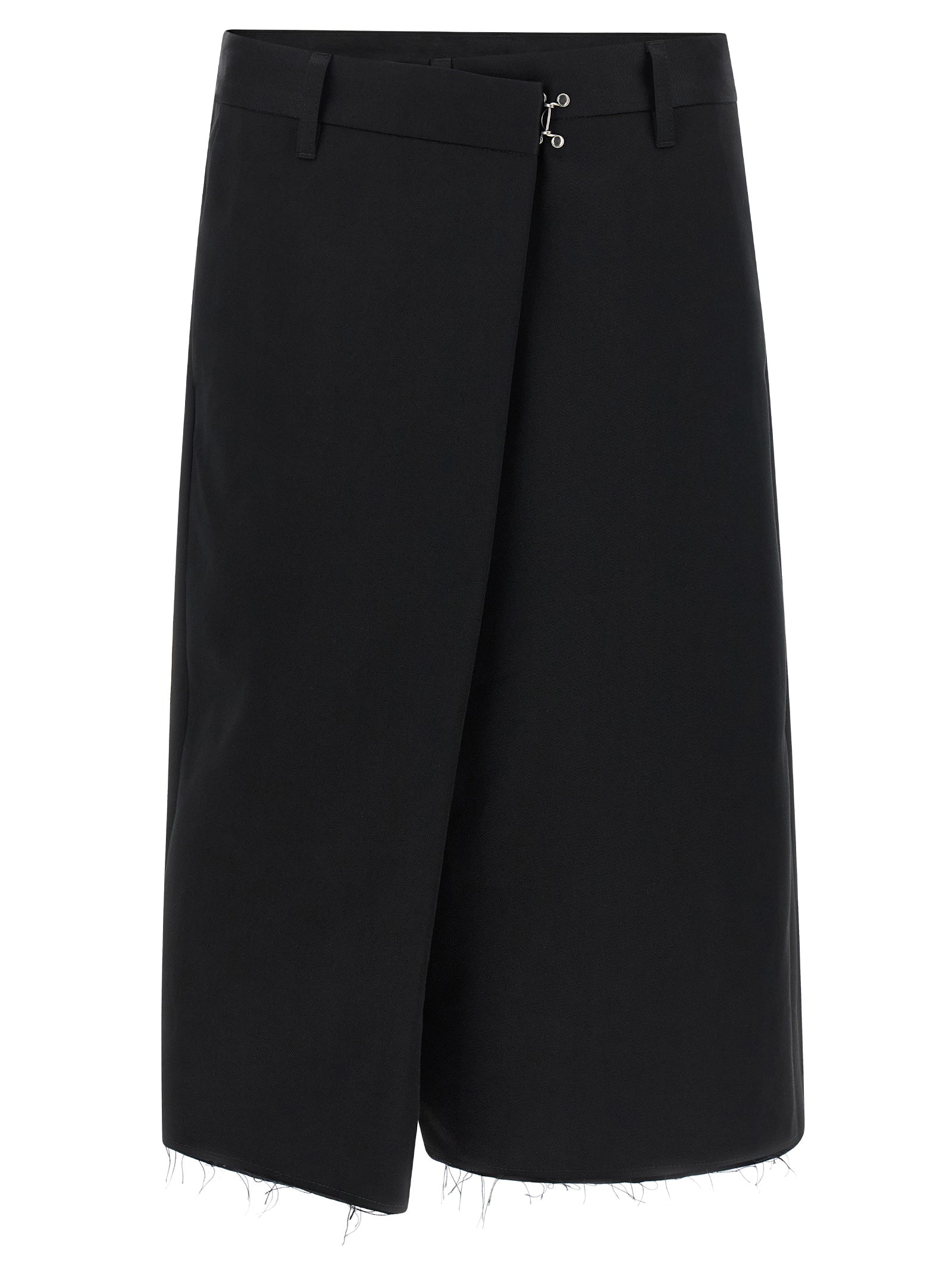 Black Cotton Bermuda Shorts