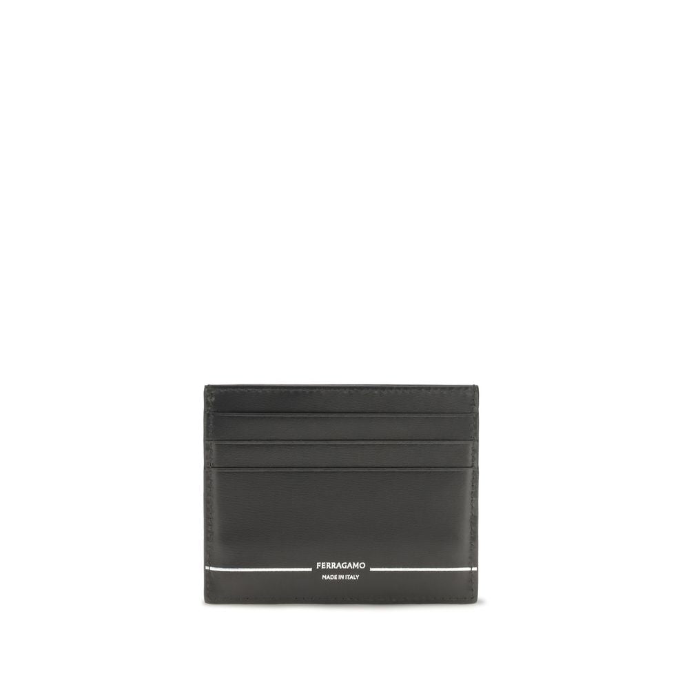 Ferragamo Black Calf-Leather Card Holder