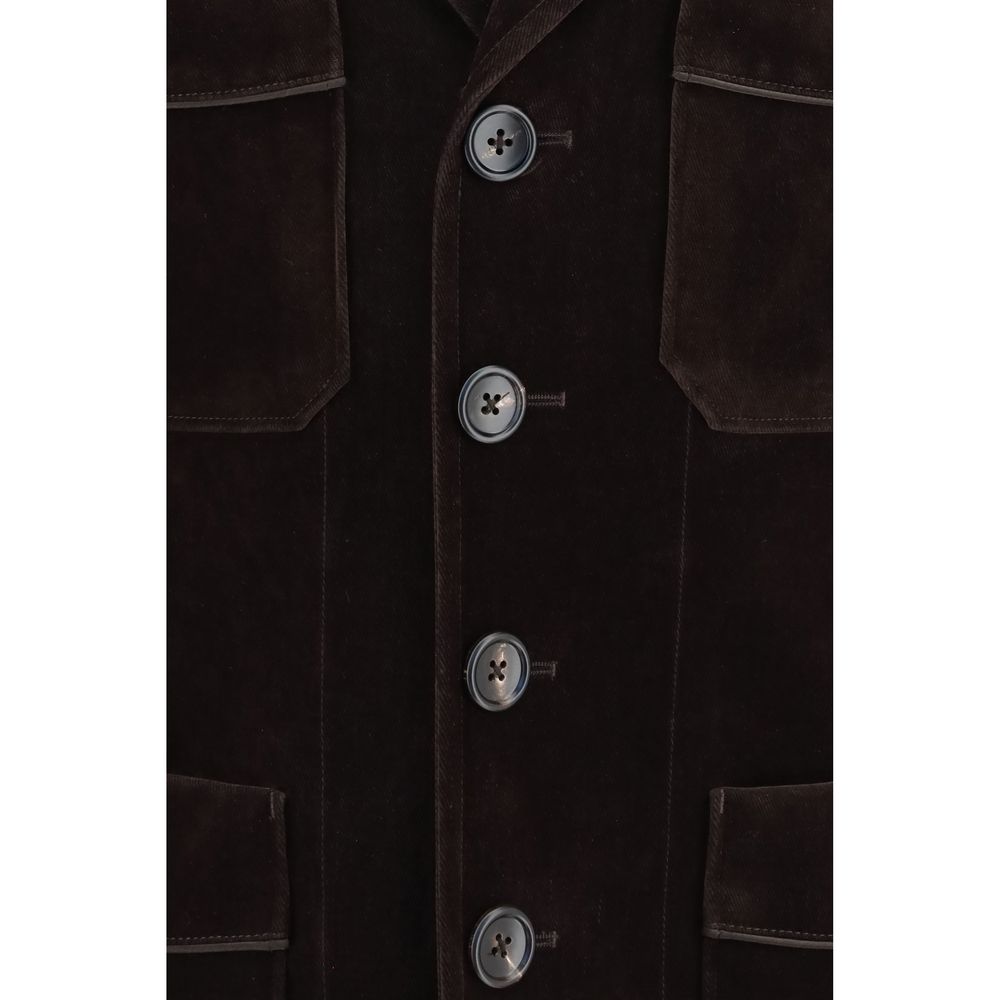 Brown Cotton Blazer