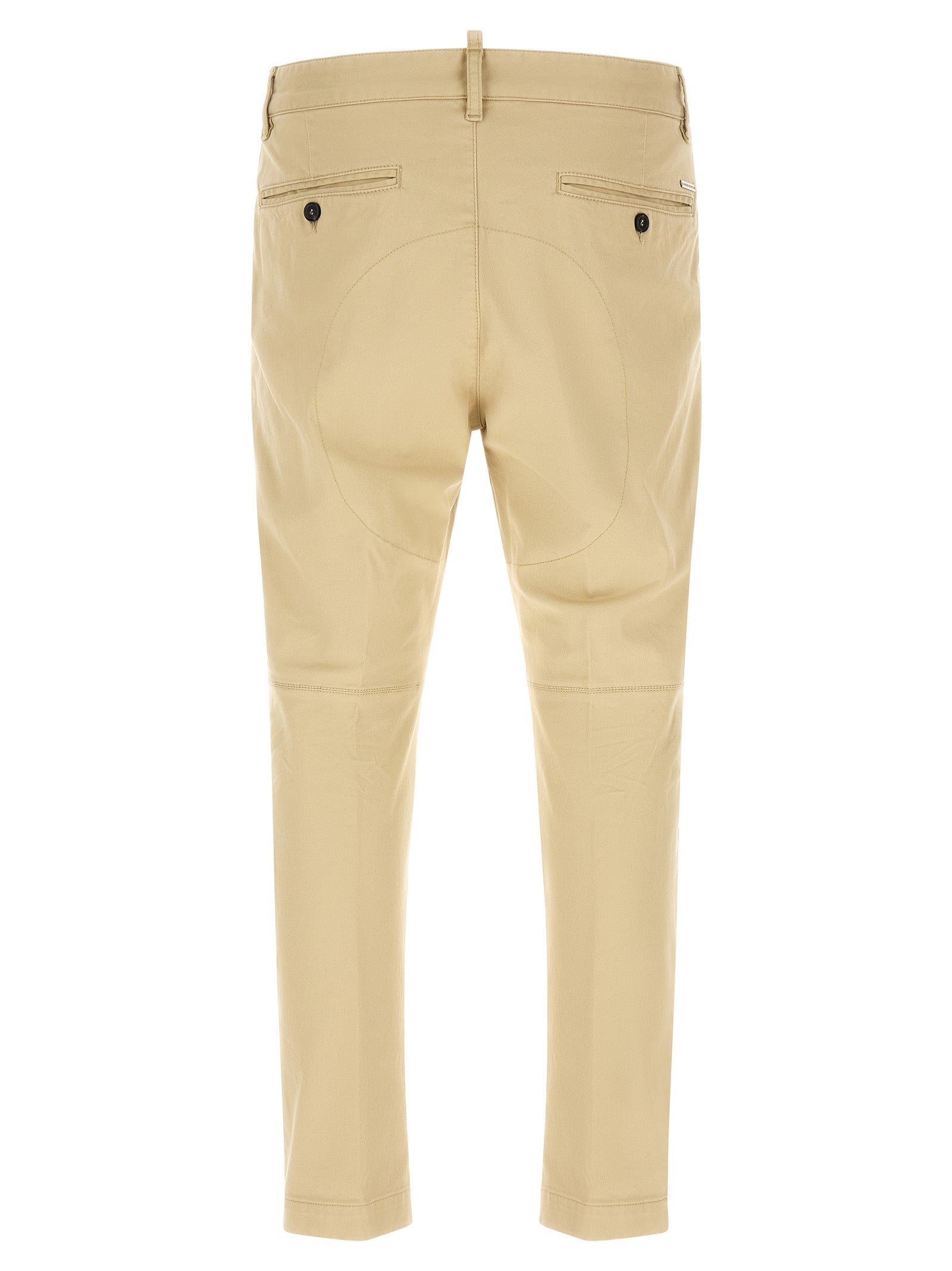 Beige Cotton Cargo Pants