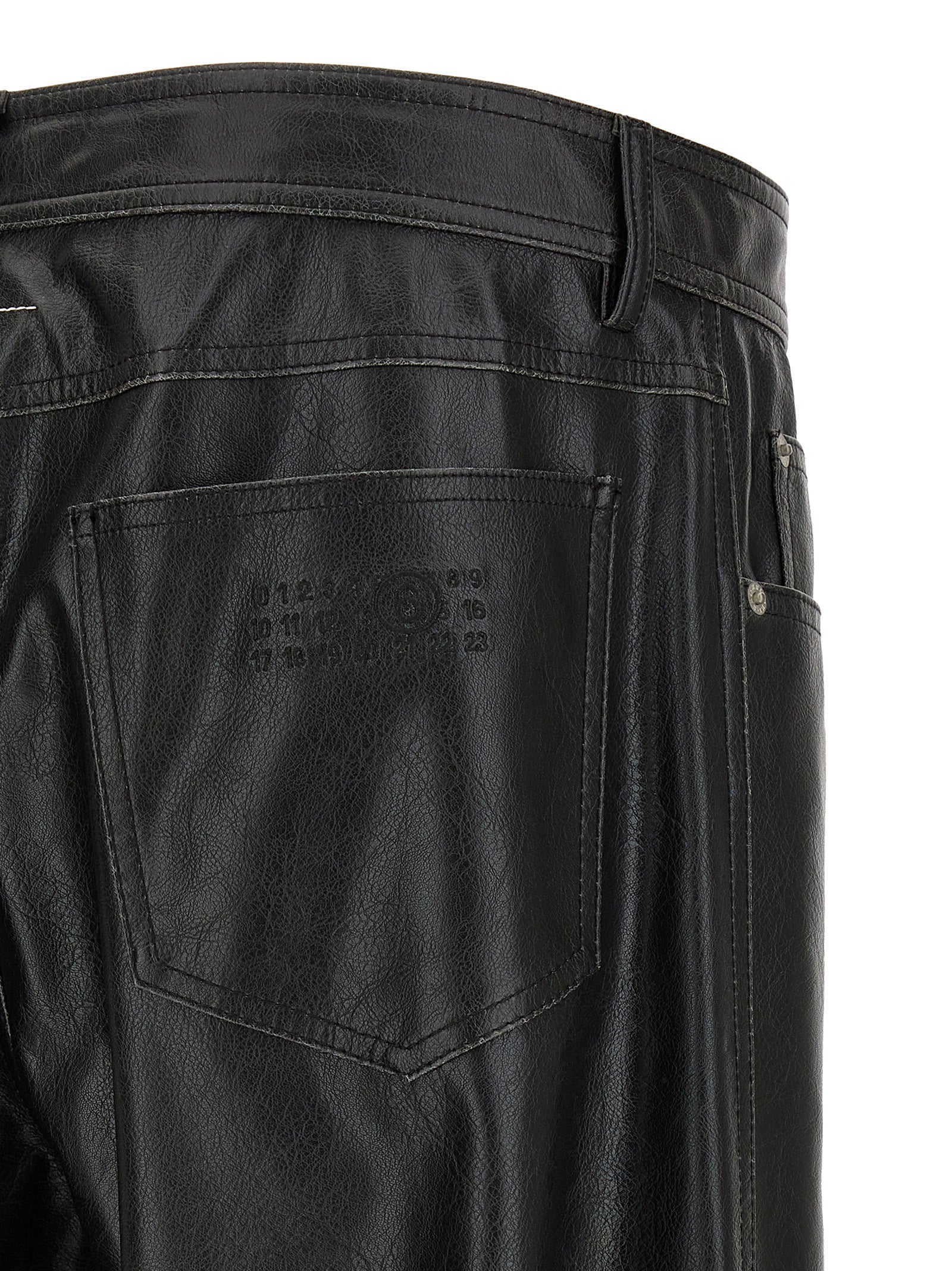 Black Polyester Casual Pants