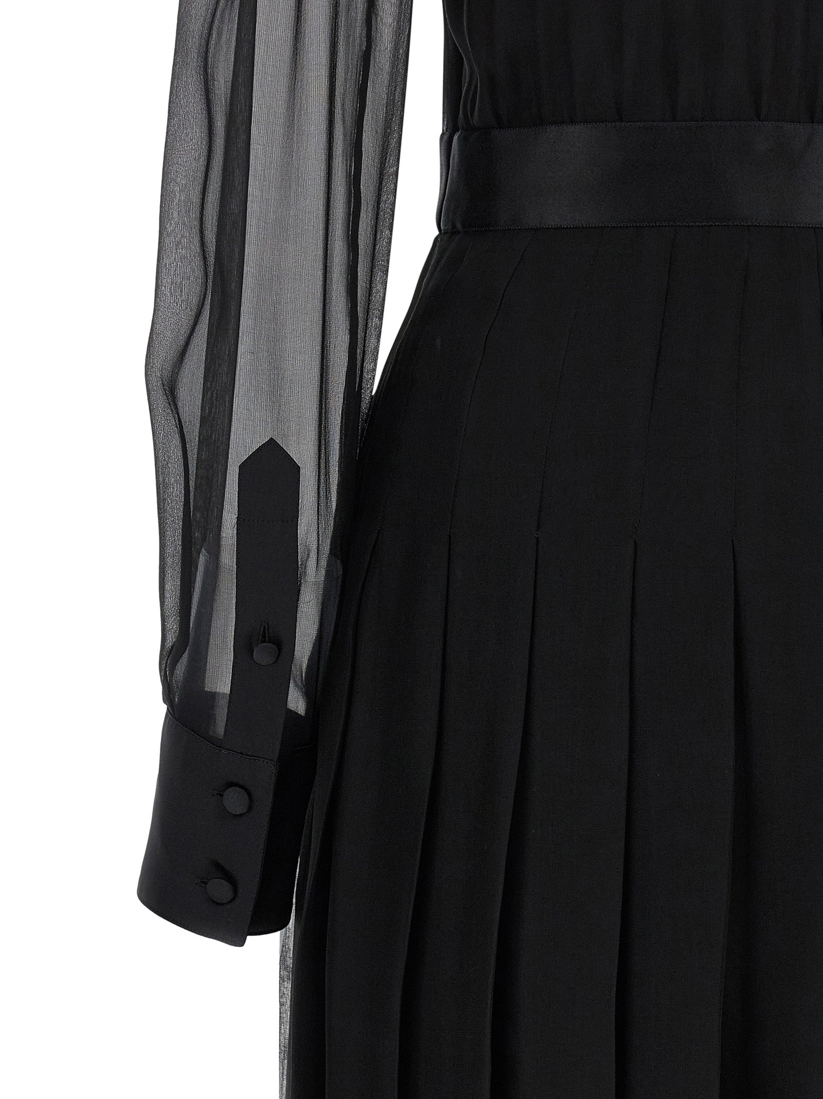 Dolce & Gabbana Black Silk Midi Dress