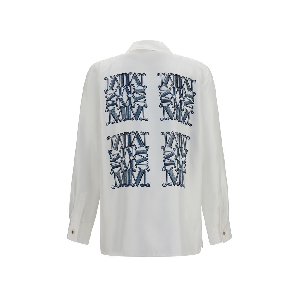 White Silk Pattern Shirt