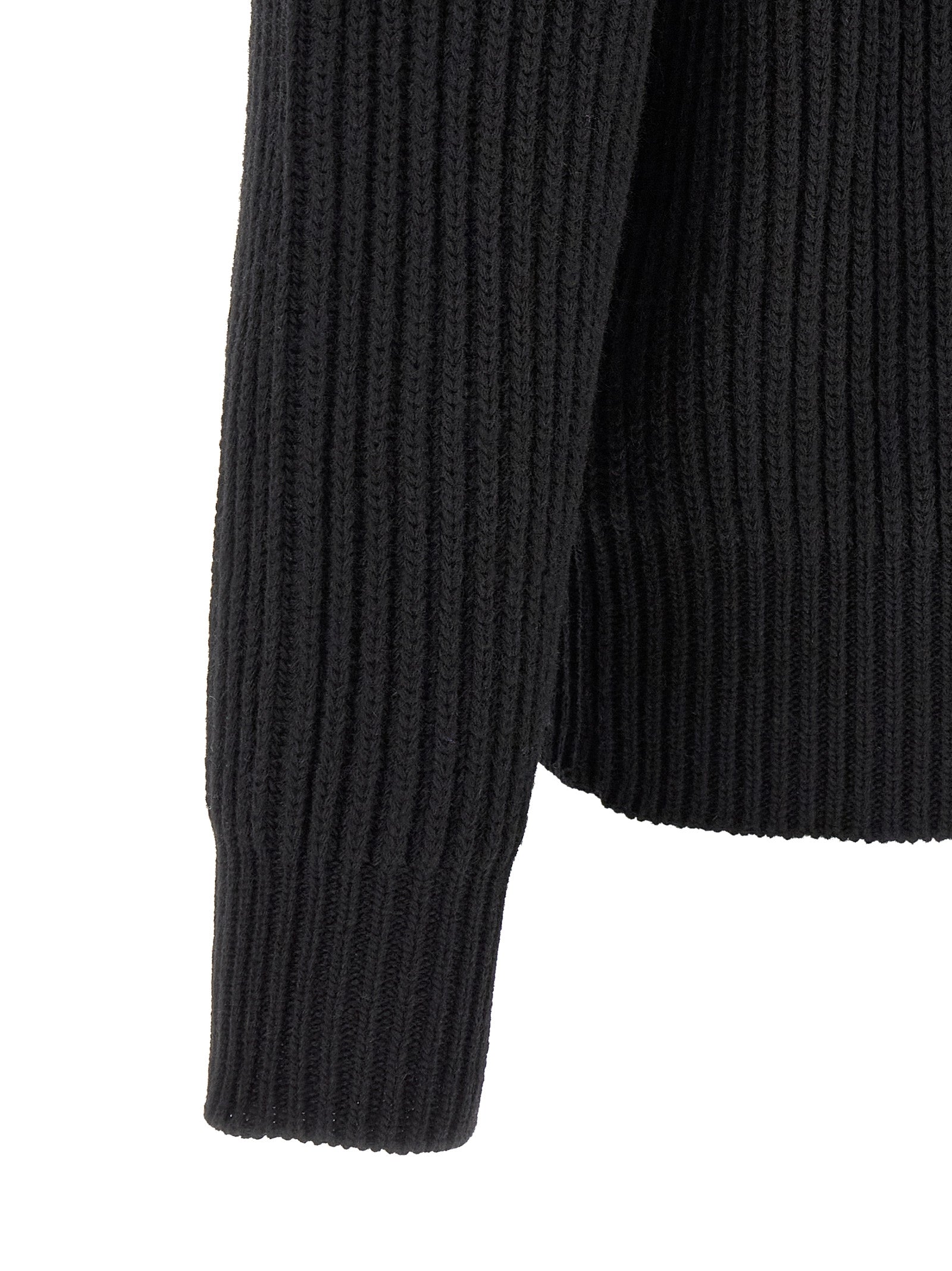 Black Wool Full-Length Jacket