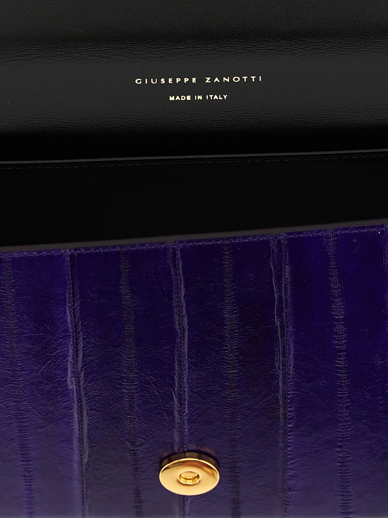 Purple Leather Clutch Bag