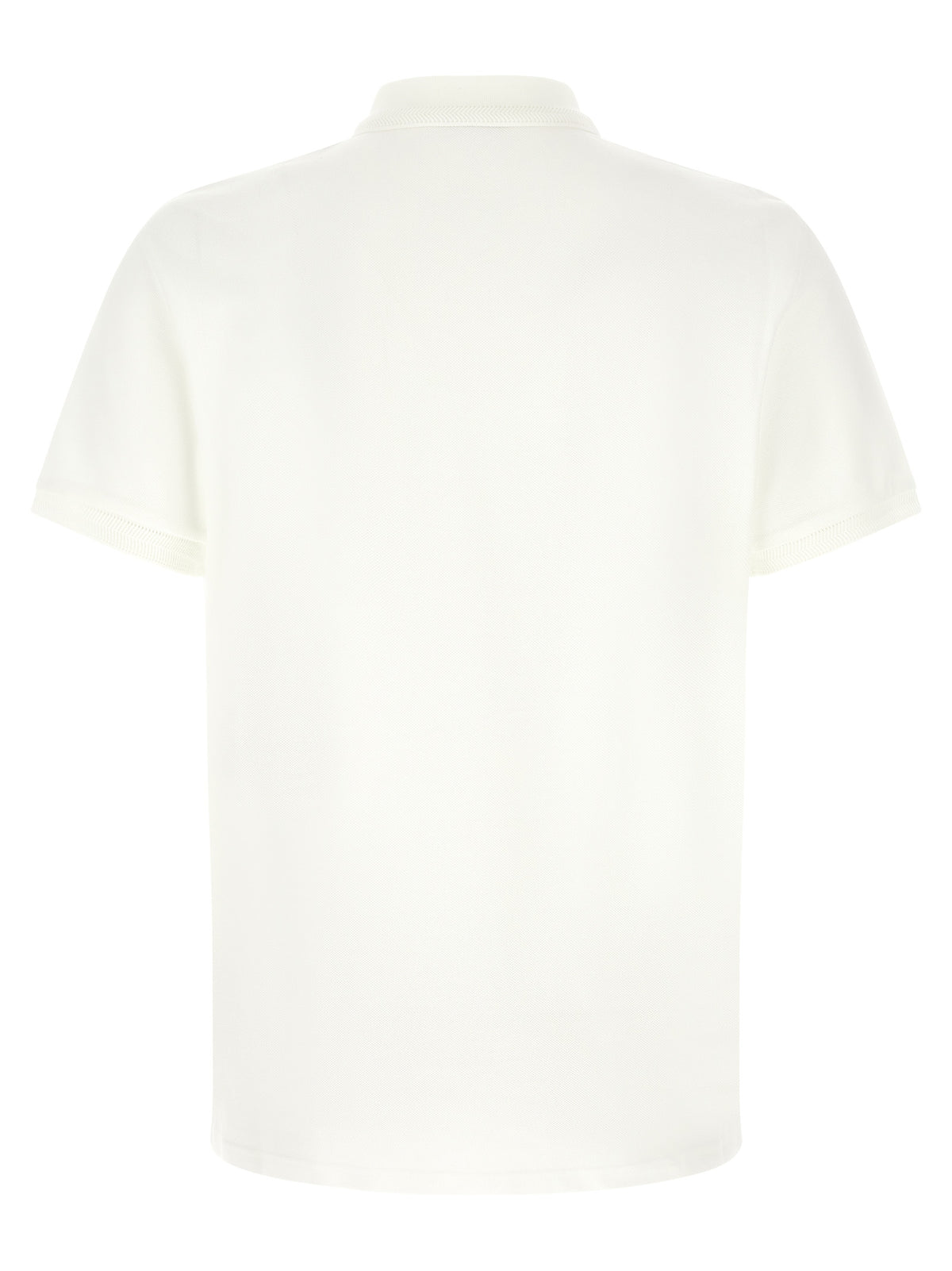 Moncler White Cotton Polo Shirt