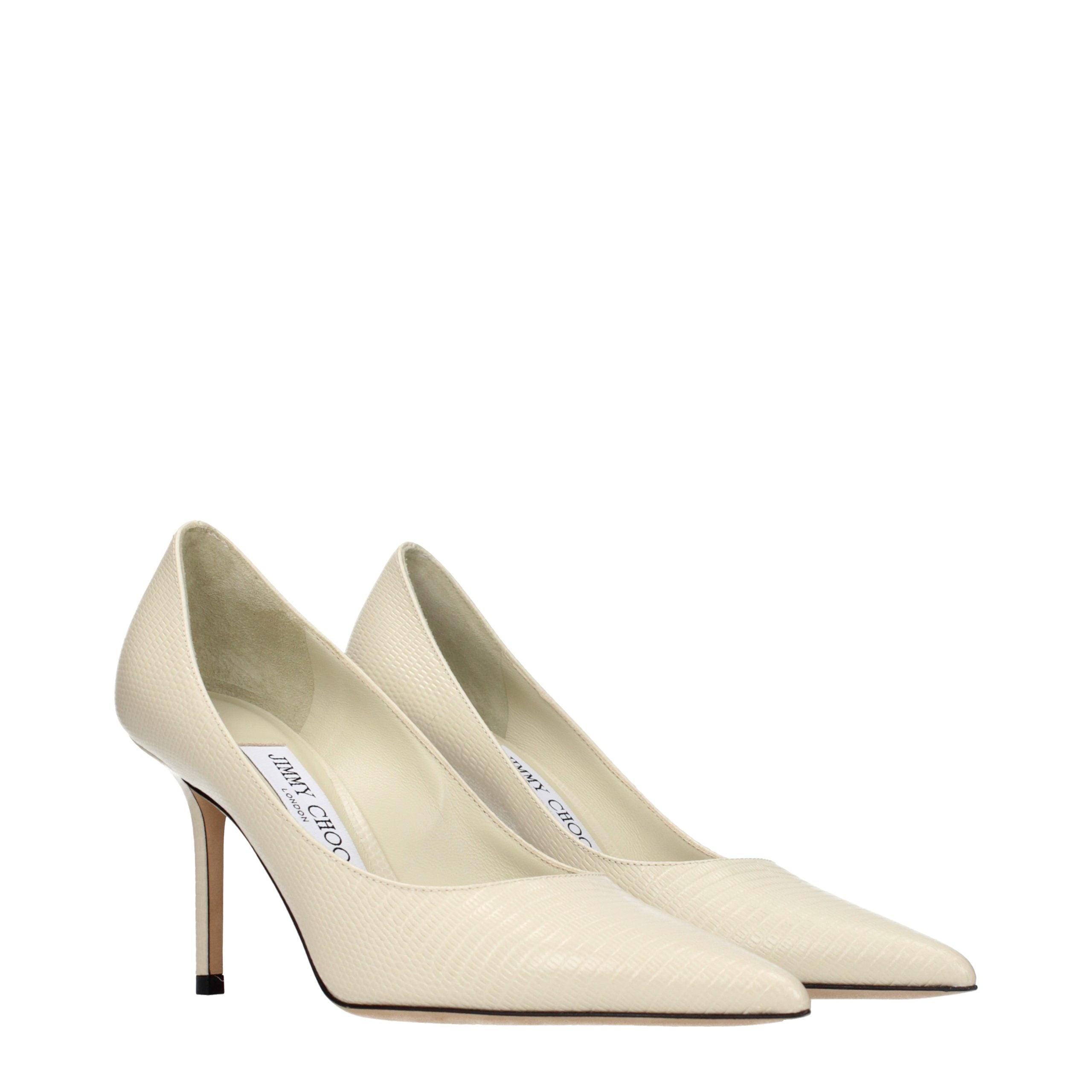 Jimmy Choo Beige Leather High Heel Pumps