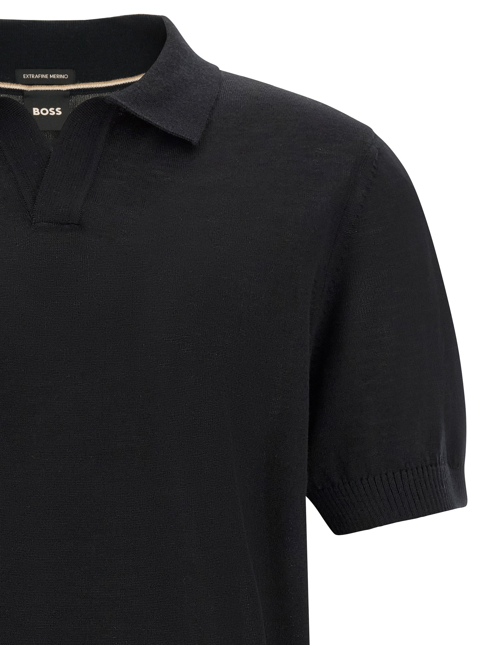 Hugo Boss Black Virgin Wool Polo Shirt