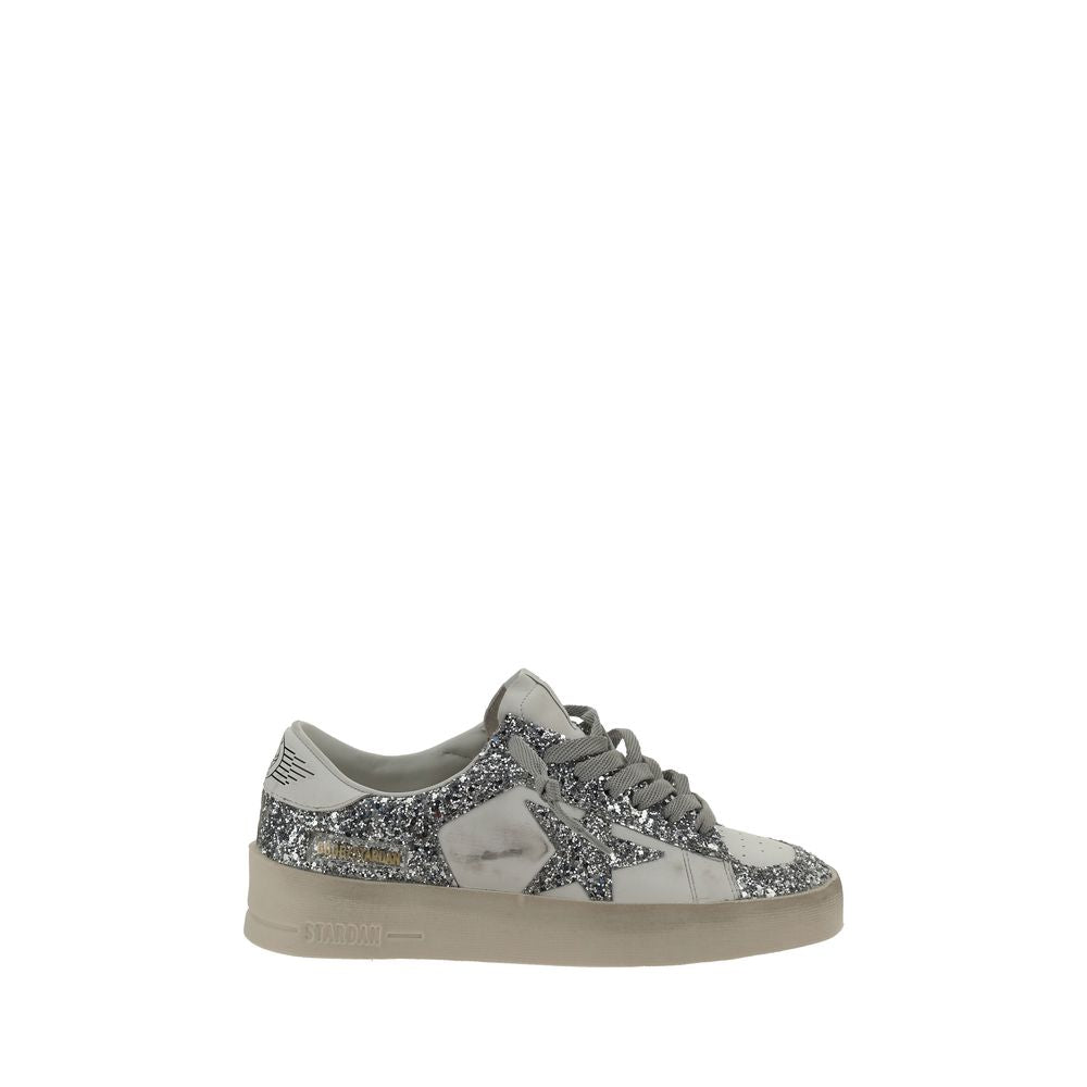Golden Goose Gray Calf Leather Bos Taurus Low Top Sneakers