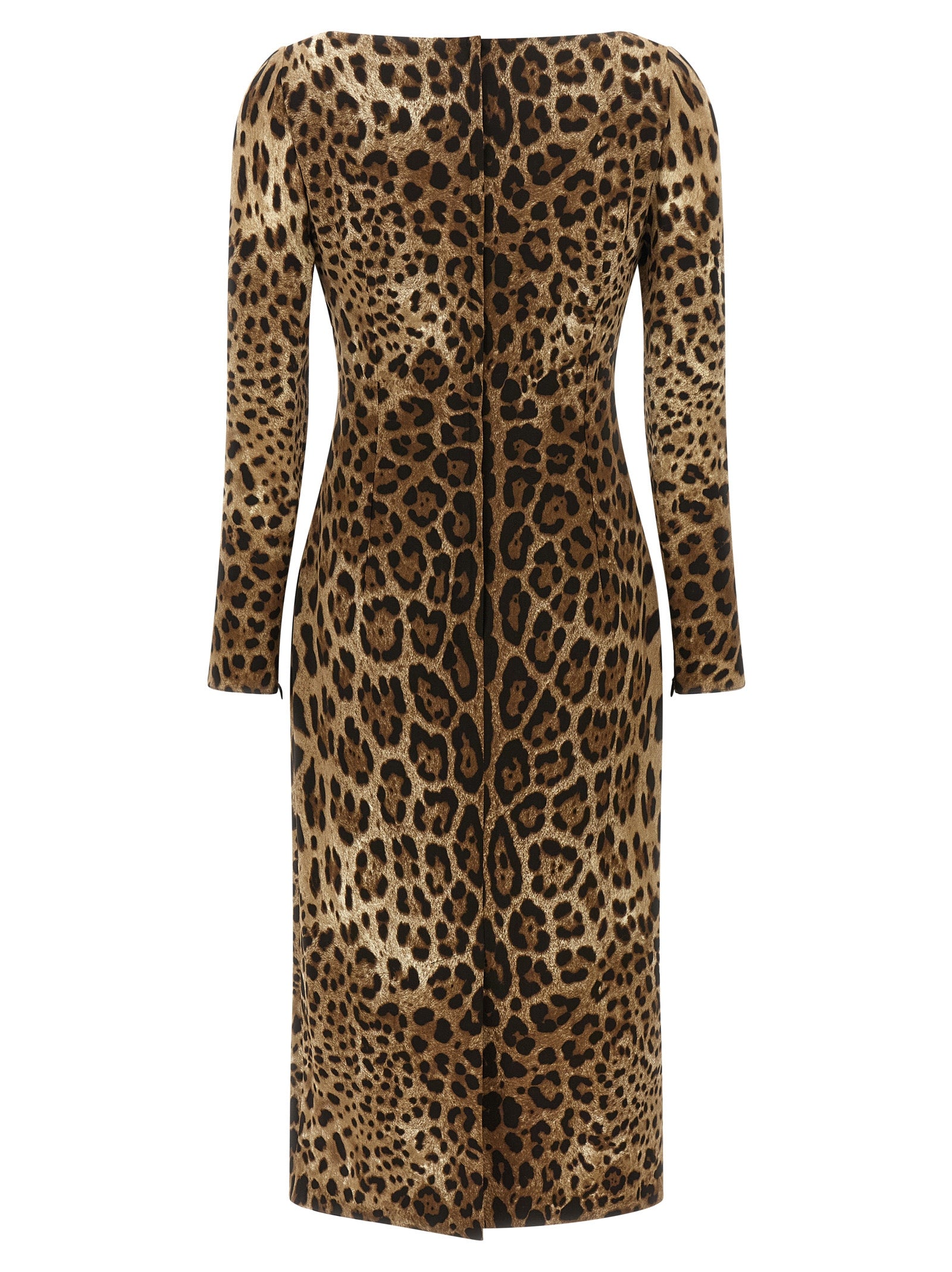 Dolce & Gabbana Brown Viscose Midi Dress