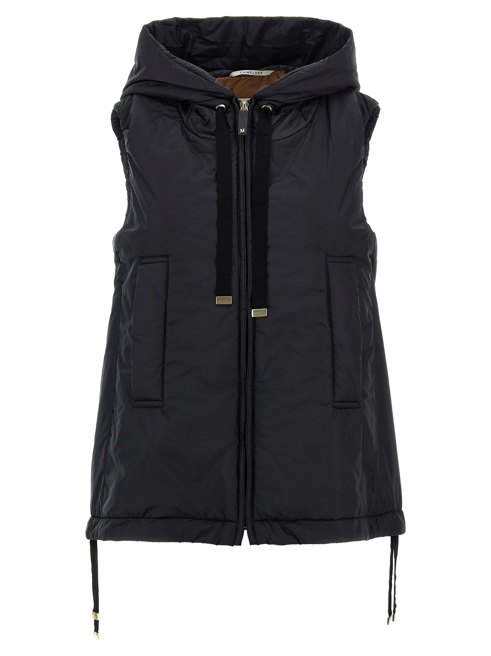 Max Mara Black Polyester Sleeveless Jacket