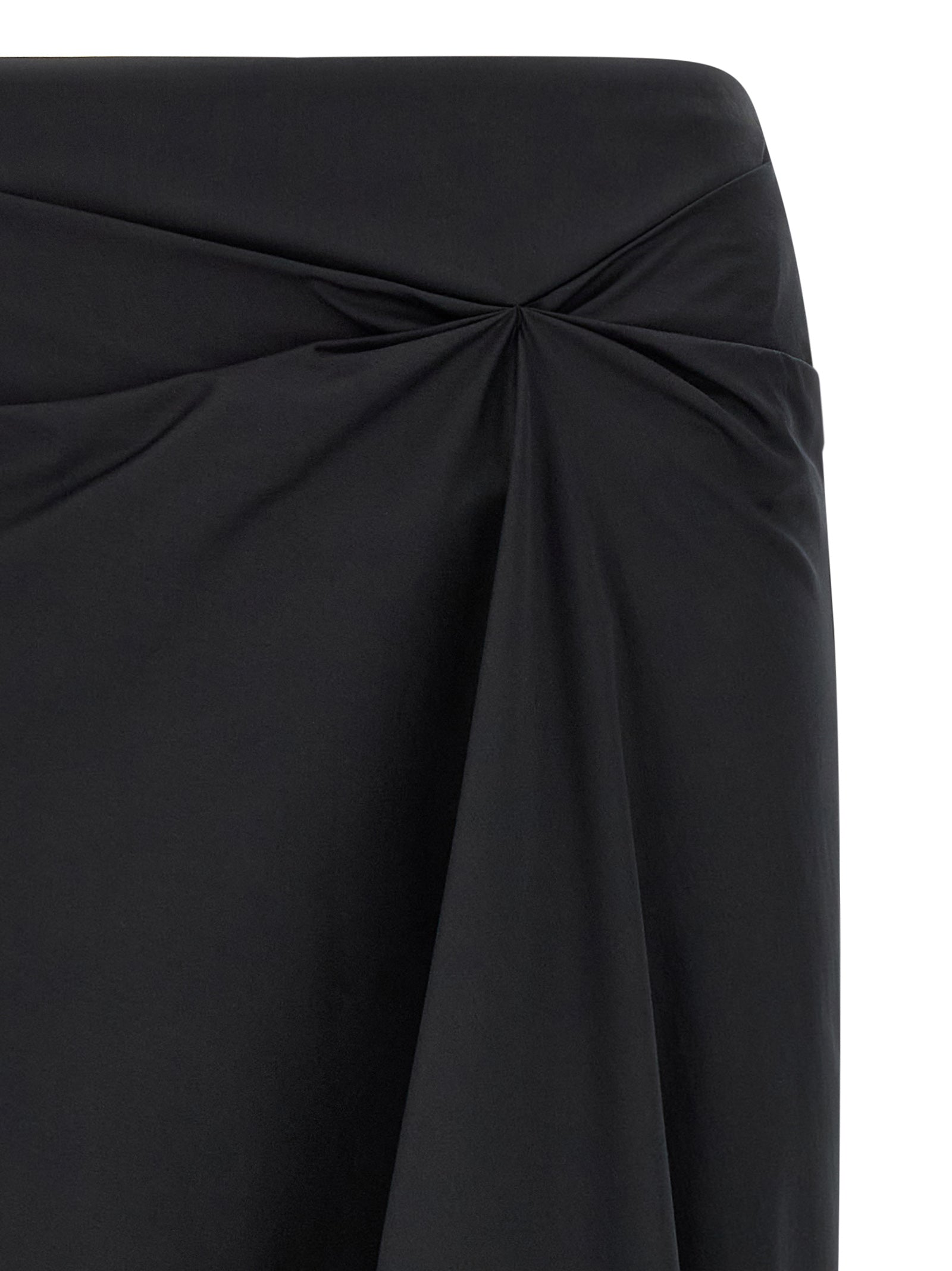 Max Mara Black Cotton Midi Skirt